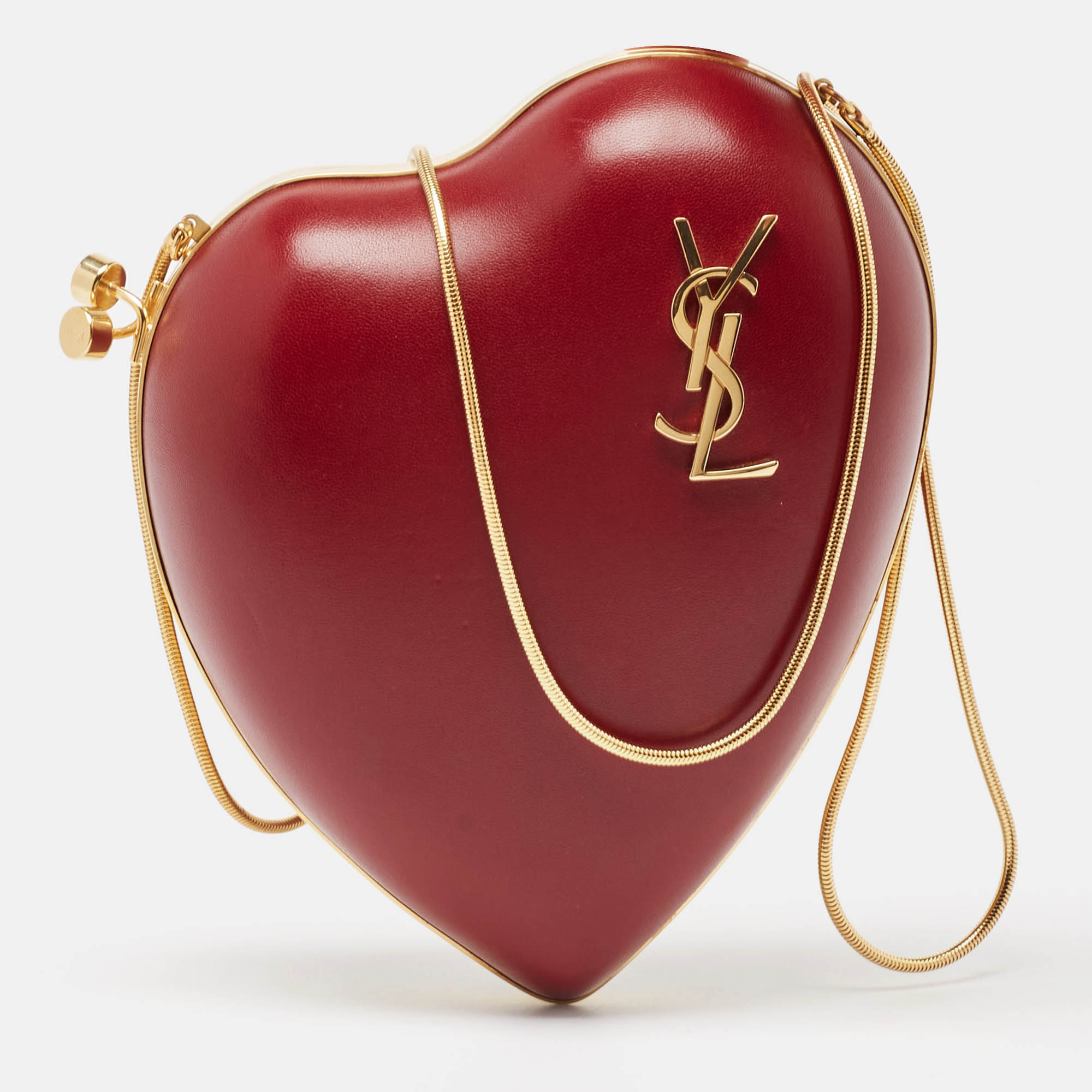 Saint laurent paris saint laurent red leather love box chain bag