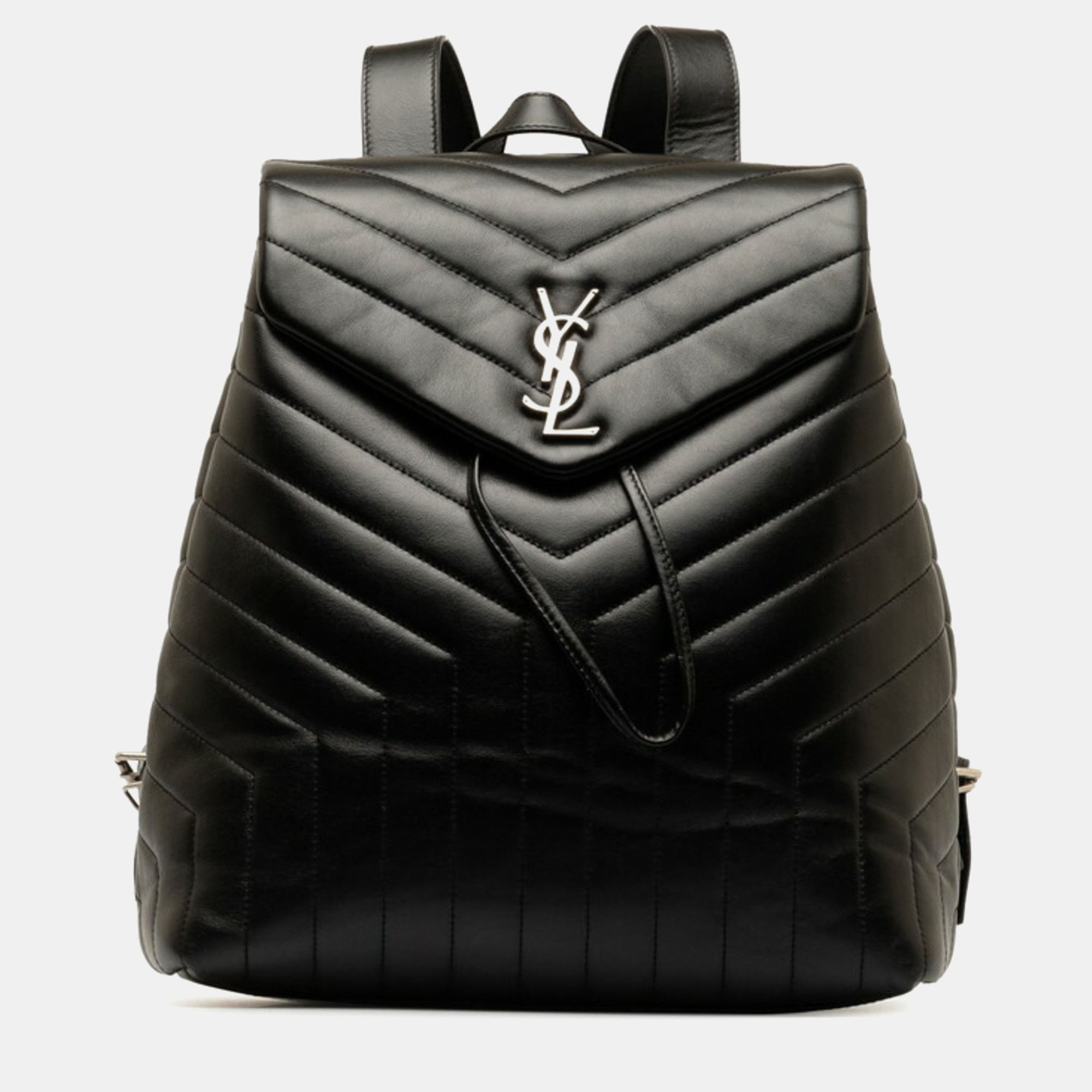 Saint laurent paris black leather medium loulou backpack