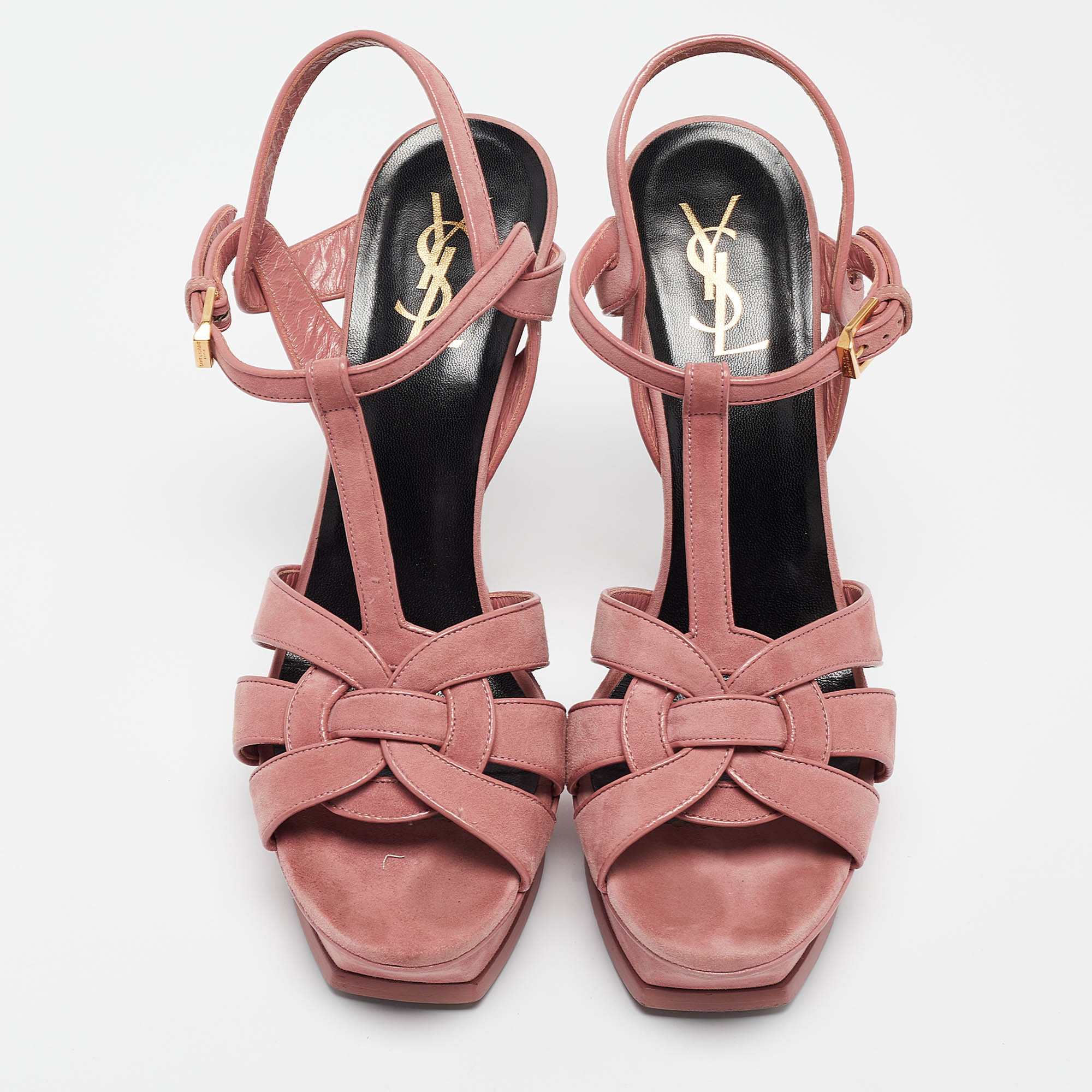 Saint Laurent Pink Suede Tribute Sandals Size 40