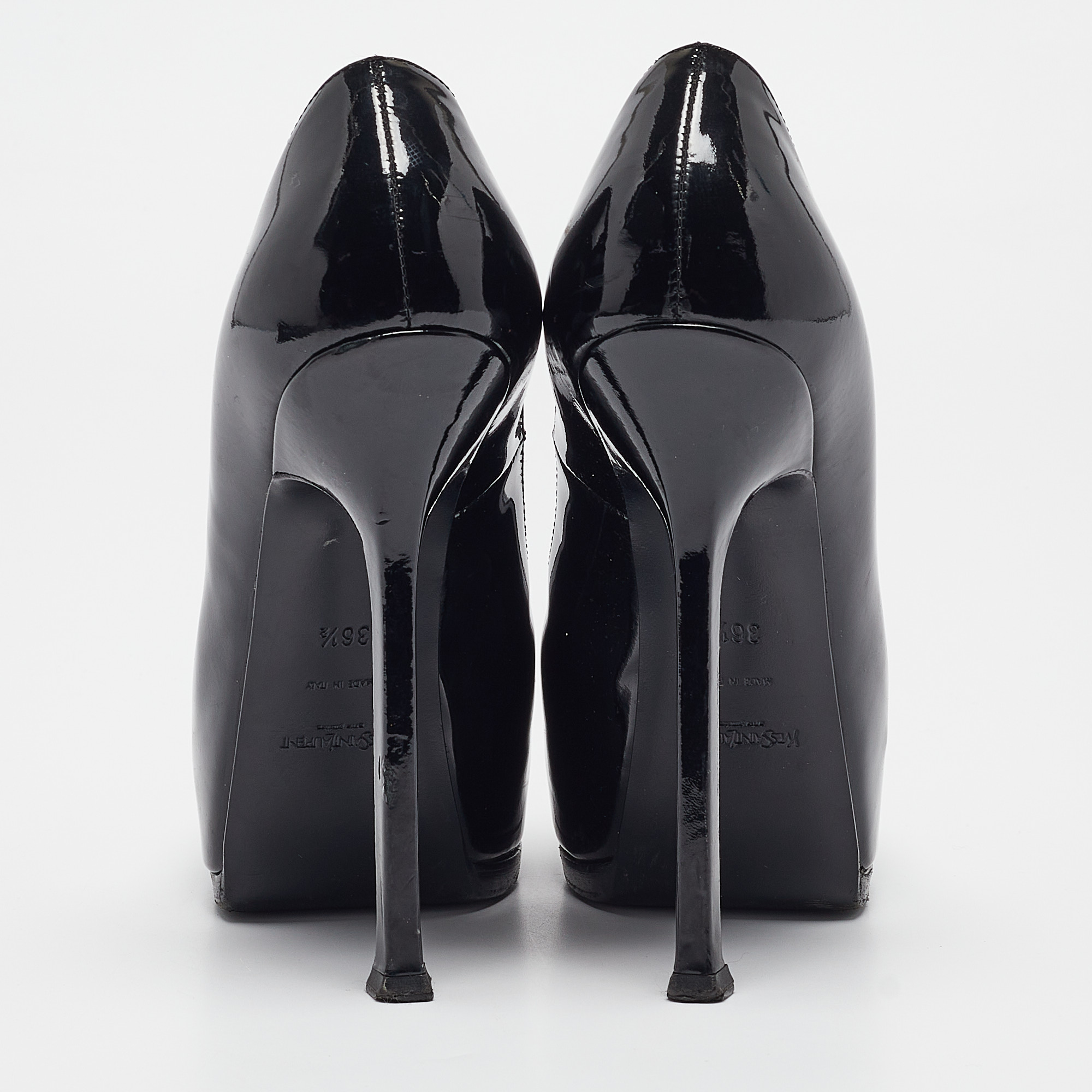 Saint Laurent Black Patent Tribtoo Pumps Size 36.5