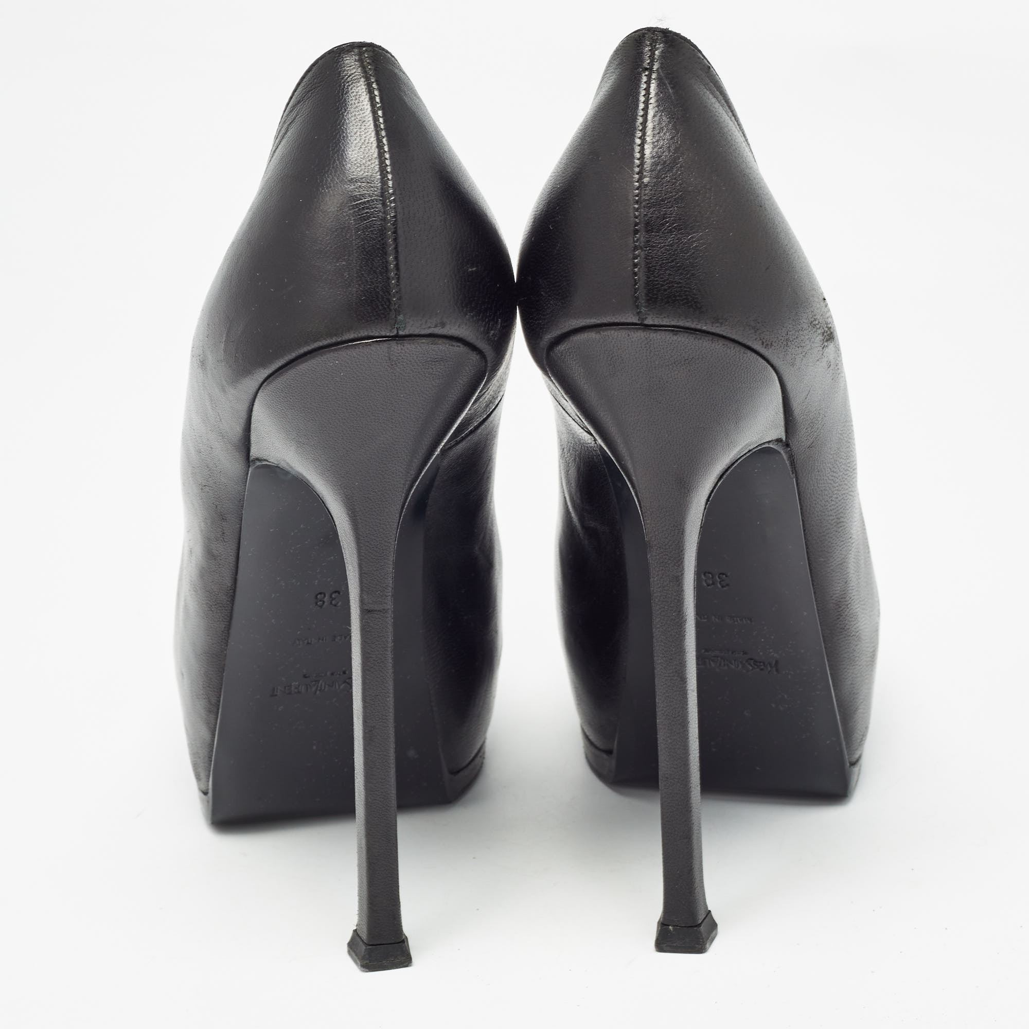 Saint Laurent Black Leather Tribtoo Pumps Size 38