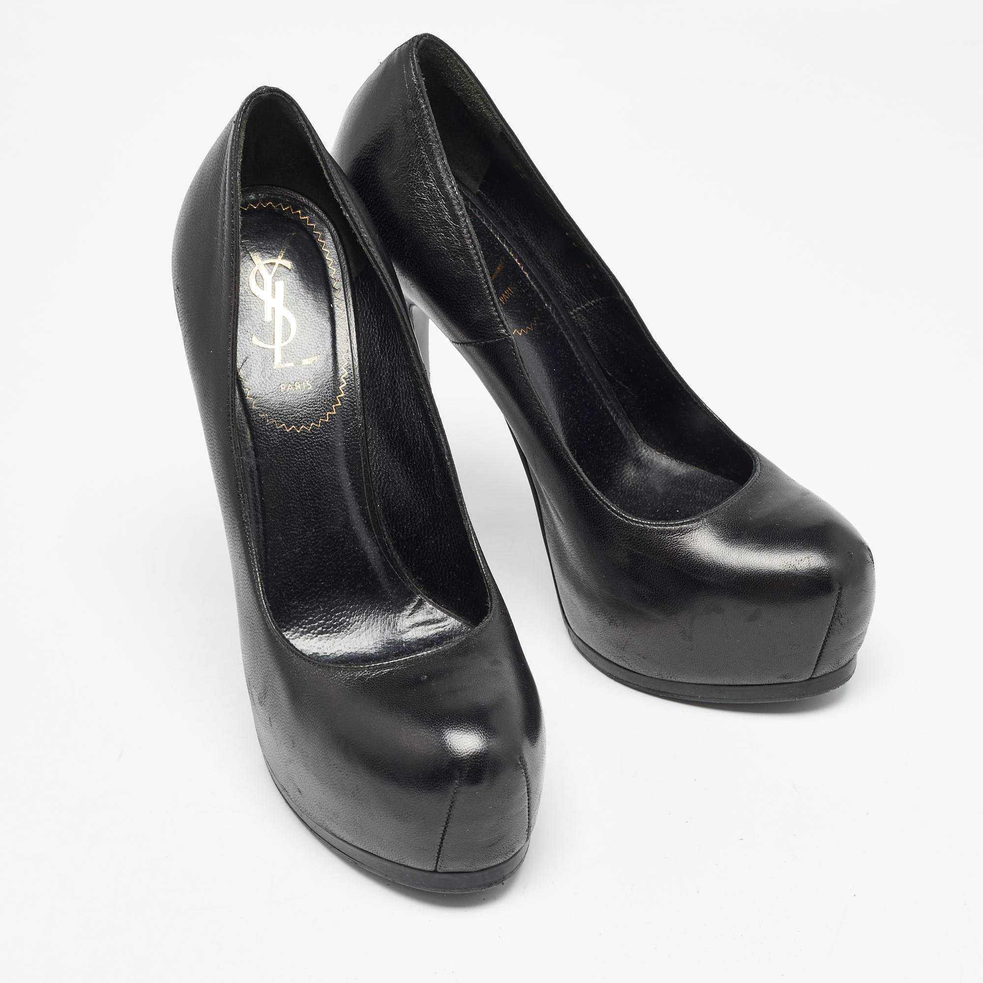 Saint Laurent Black Leather Tribtoo Pumps Size 38