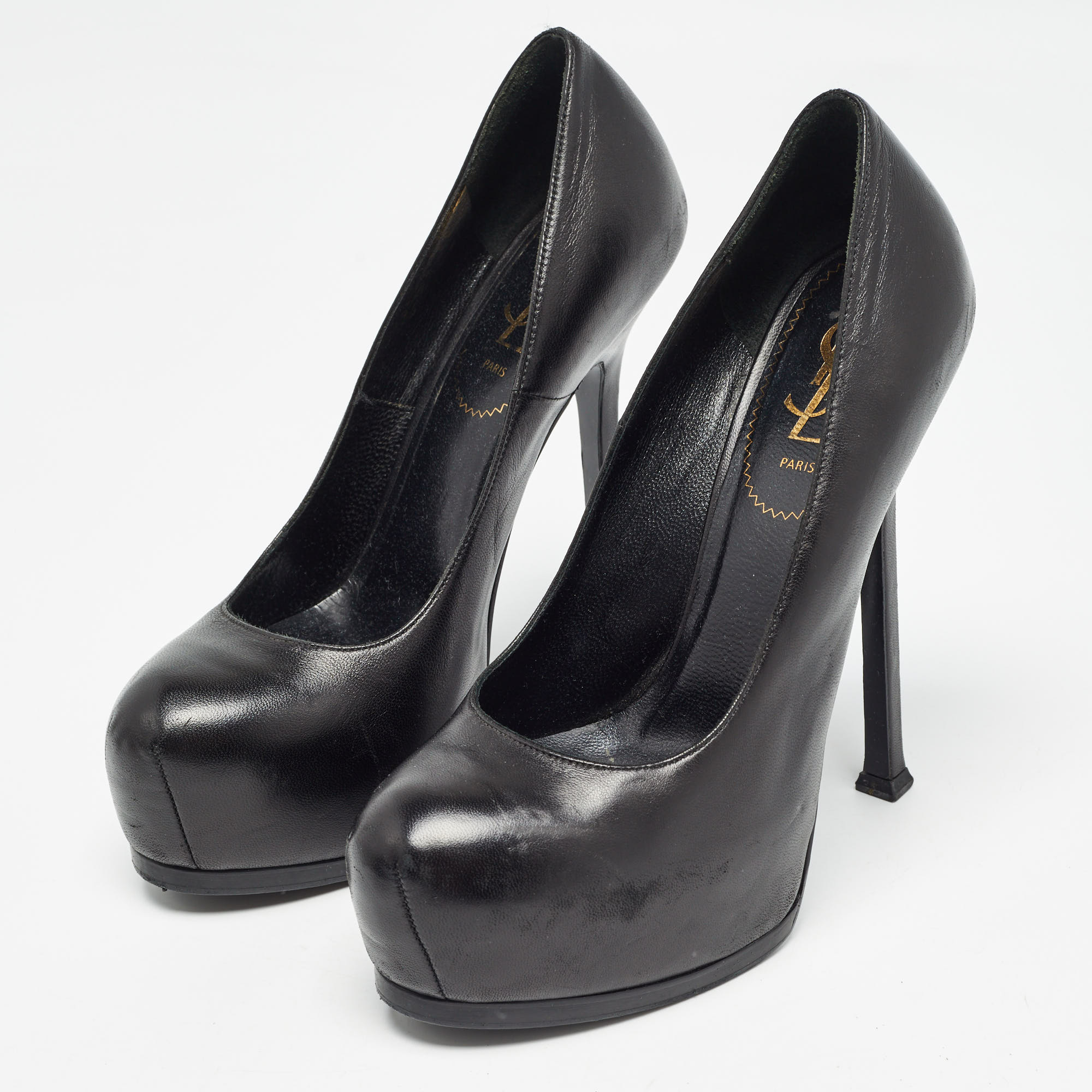 Saint Laurent Black Leather Tribtoo Pumps Size 38