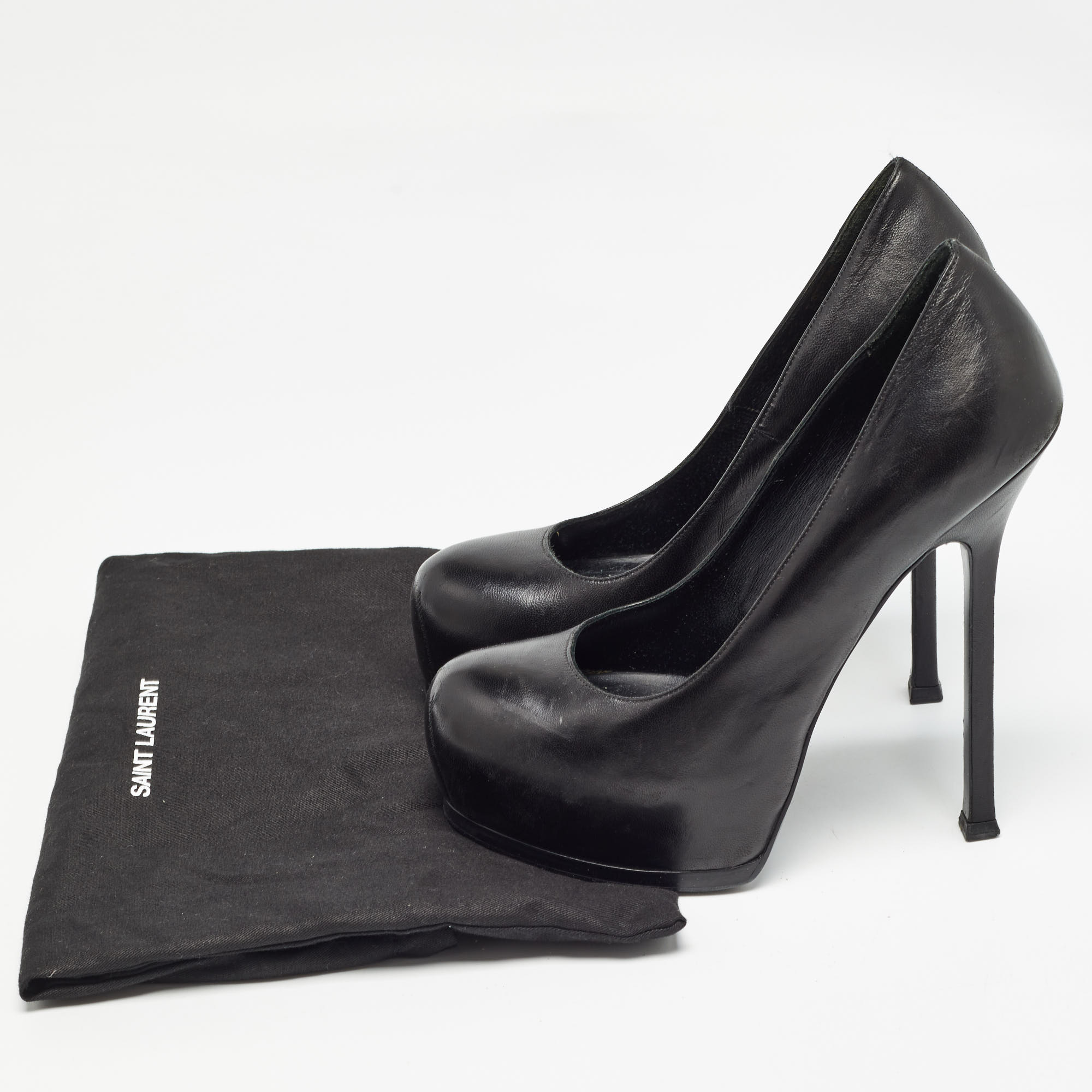 Saint Laurent Black Leather Tribtoo Pumps Size 38