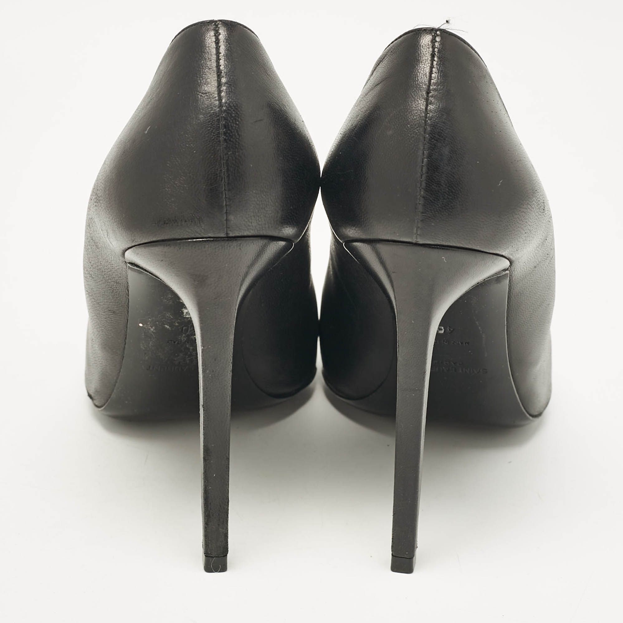 Saint Laurent Black Leather Escarpin Pumps Size 40