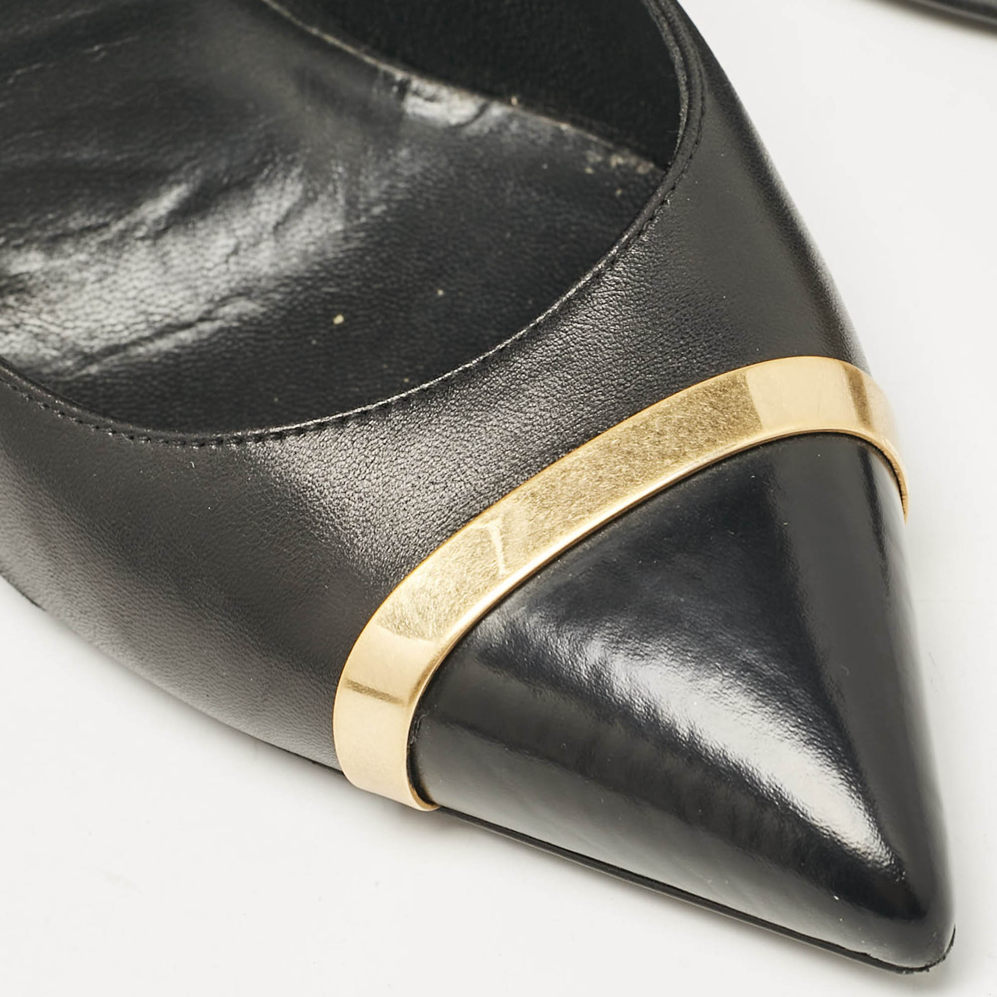 Saint Laurent Black Leather Escarpin Pumps Size 40