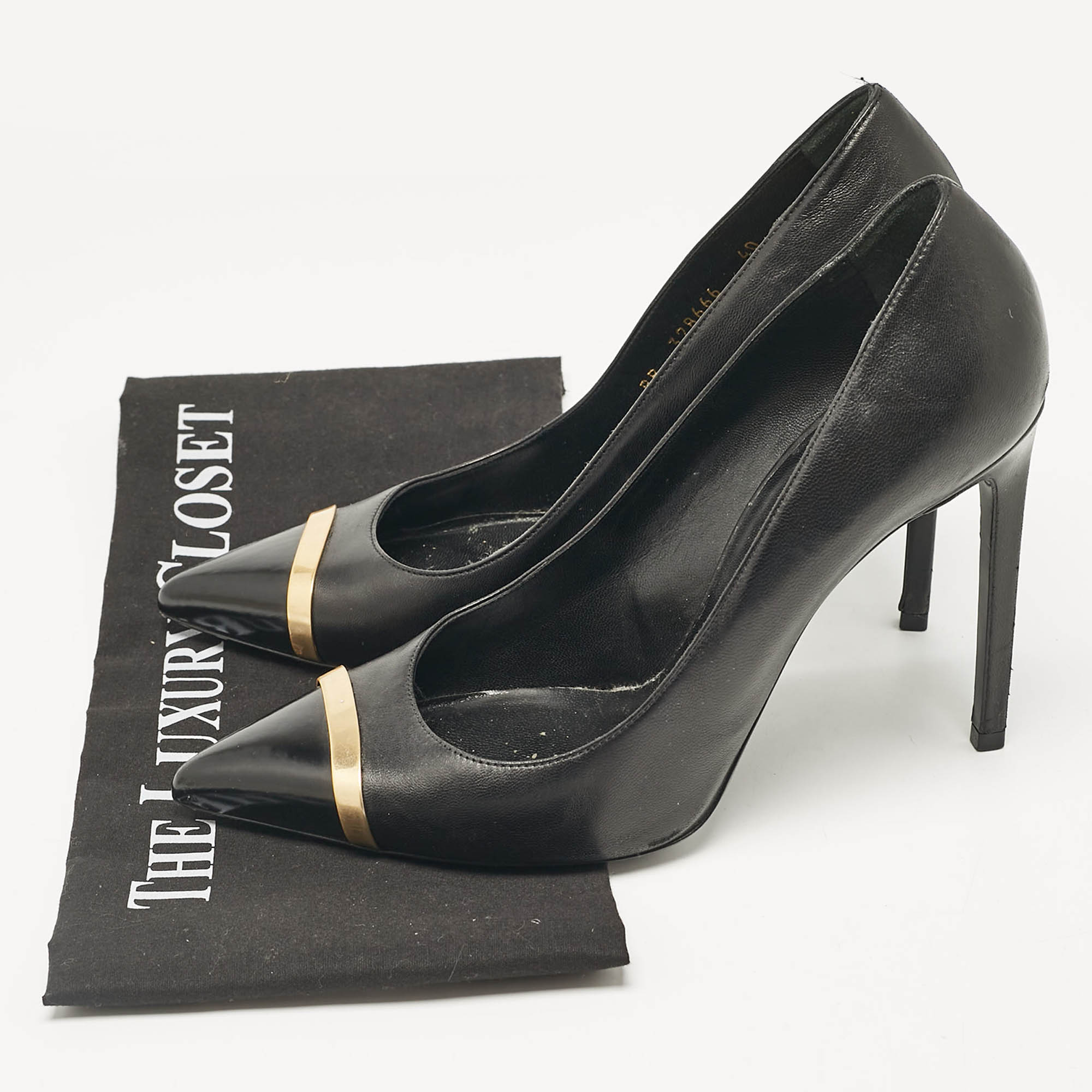 Saint Laurent Black Leather Escarpin Pumps Size 40