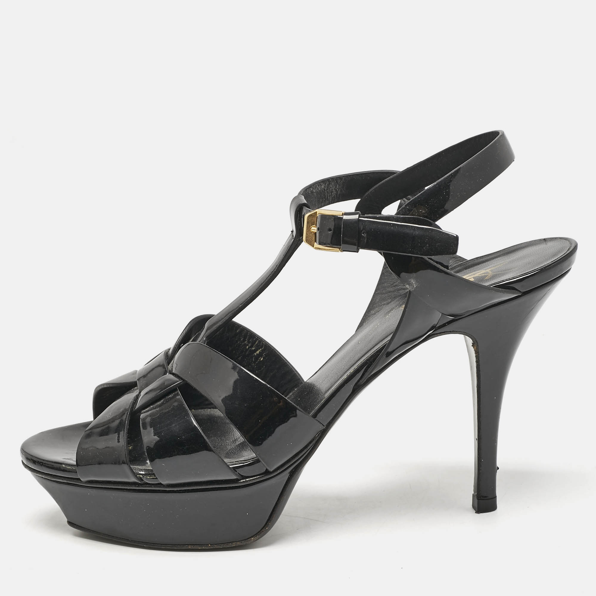 Saint Laurent Black Patent Leather Tribute Platform Sandals Size
Saint Laurent Black Patent Leather Tribute Platform Sandals Size