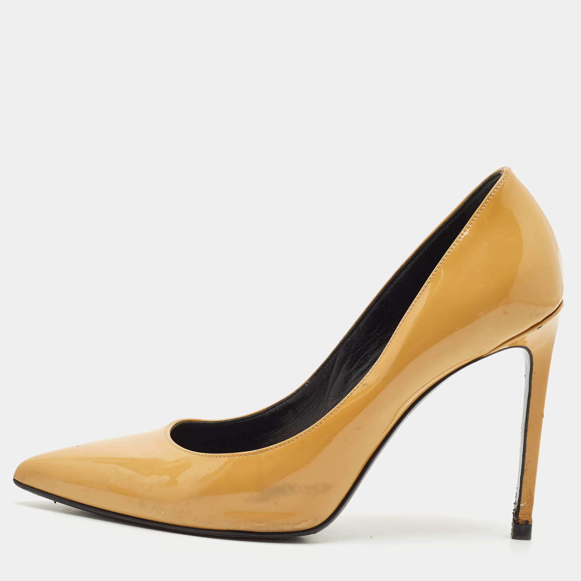 Saint Laurent Beige Patent Leather Anja Pointed Toe Pumps Size
Saint Laurent Beige Patent Leather Anja Pointed Toe Pumps Size