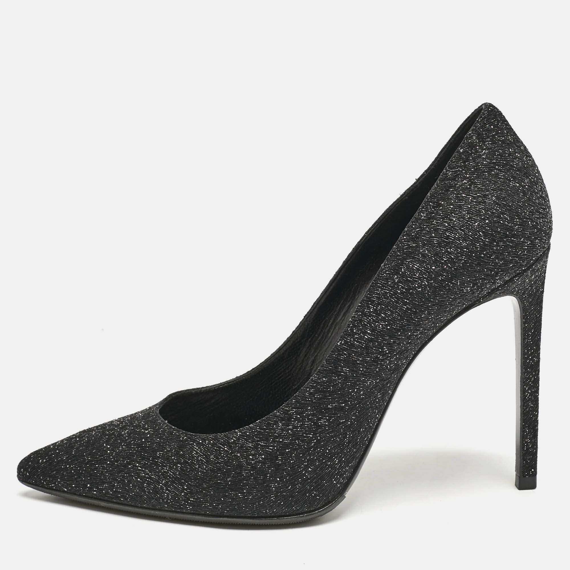 Saint Laurent Black Glitter and Textured Leather Pointed Toe Pumps Size
Saint Laurent Black Glitter and Textured Leather Pointed Toe Pumps Size