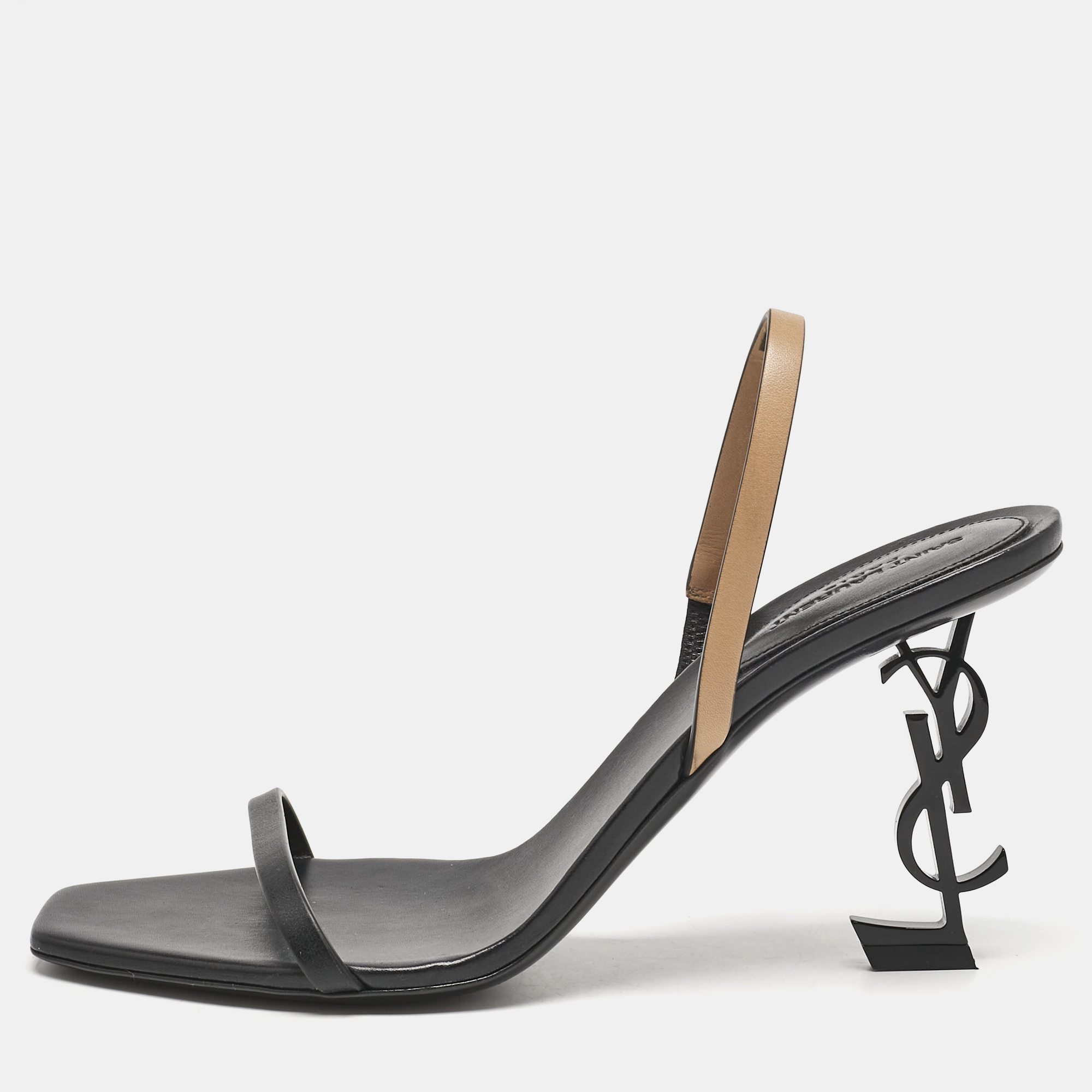 Saint Laurent Black/Beige Leather Opyum Slingback Sandals Size
Saint Laurent Black/Beige Leather Opyum Slingback Sandals Size