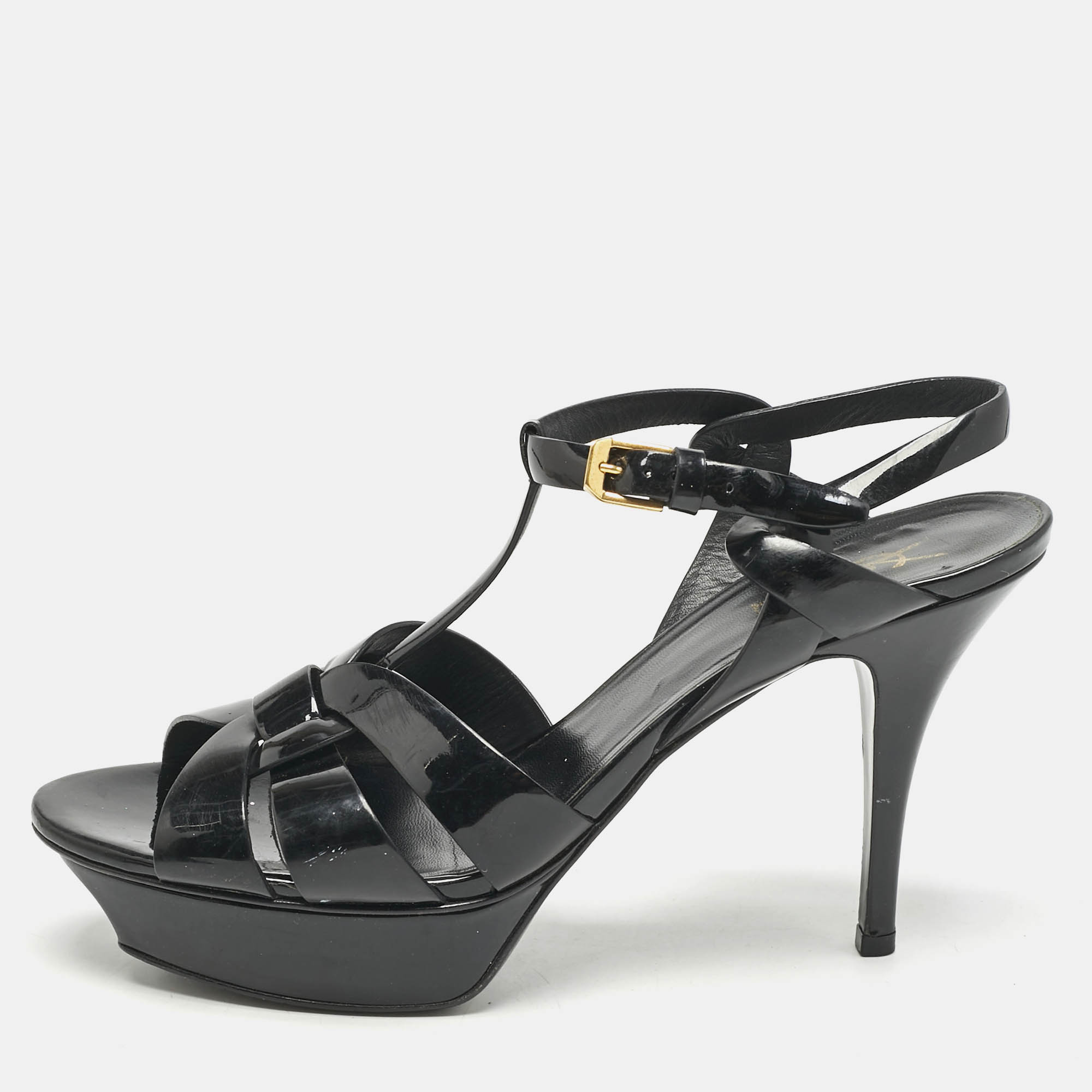 Saint Laurent Black Patent Leather Tribute Ankle Strap Sandals Size
Saint Laurent Black Patent Leather Tribute Ankle Strap Sandals Size