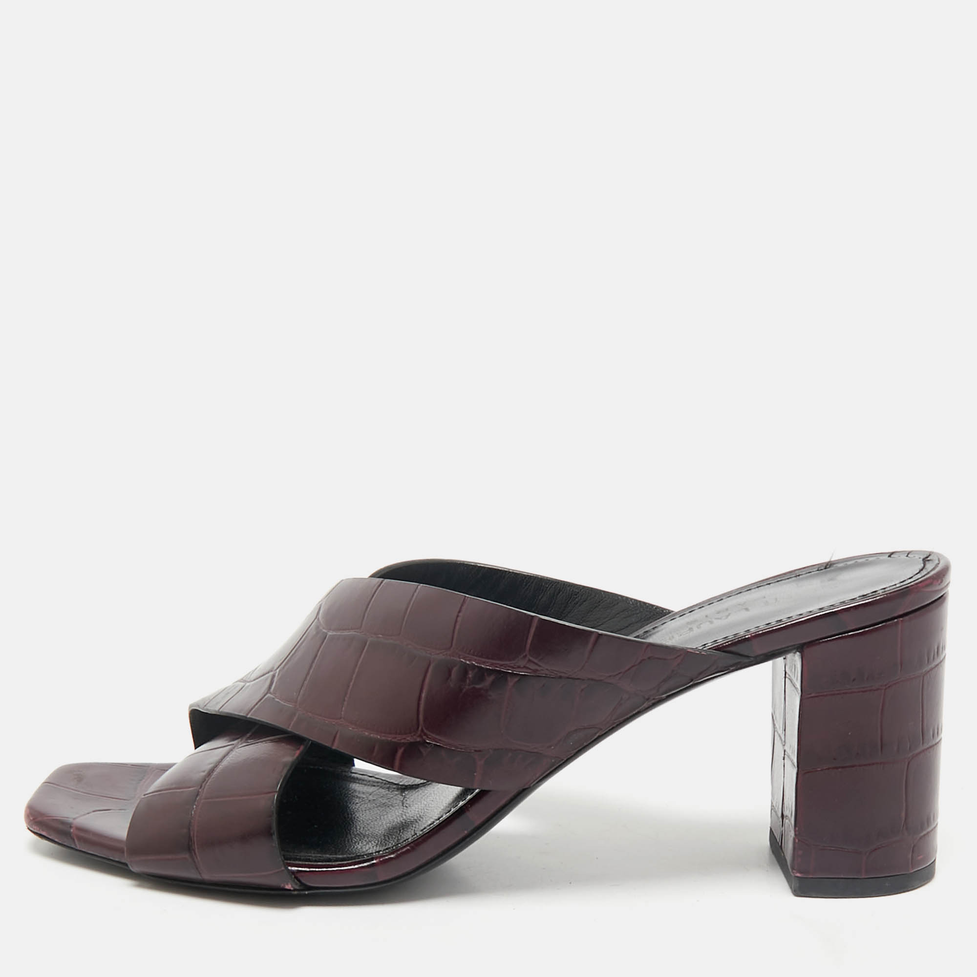 Saint Laurent Burgundy Croc Embossed Leather Loulou Slide Sandals Size
Saint Laurent Burgundy Croc Embossed Leather Loulou Slide Sandals Size
