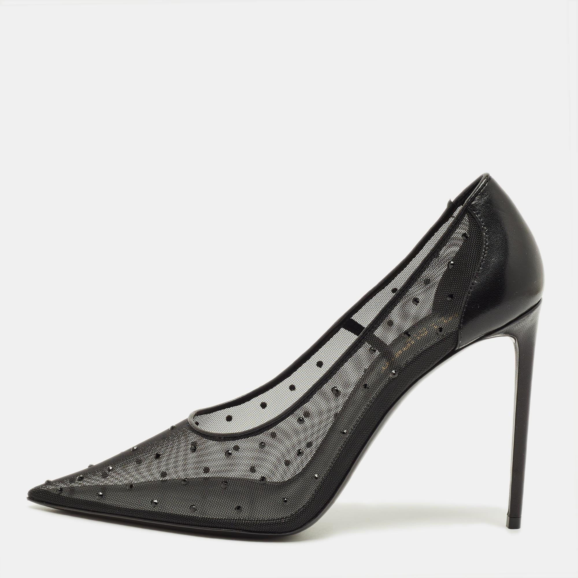 Saint Laurent Anja Size Black Mesh and Leather Pumps
Saint Laurent Anja Size Black Mesh and Leather Pumps