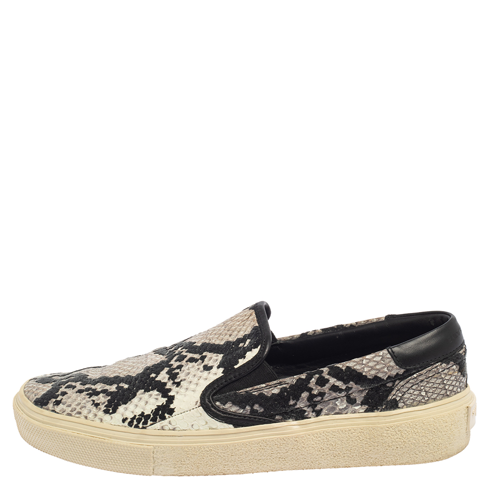 Saint Laurent Multicolor Python-Embossed Leather And Velvet Slip On Sneakers Size
Saint Laurent Multicolor Python-Embossed Leather And Velvet Slip On Sneakers Size