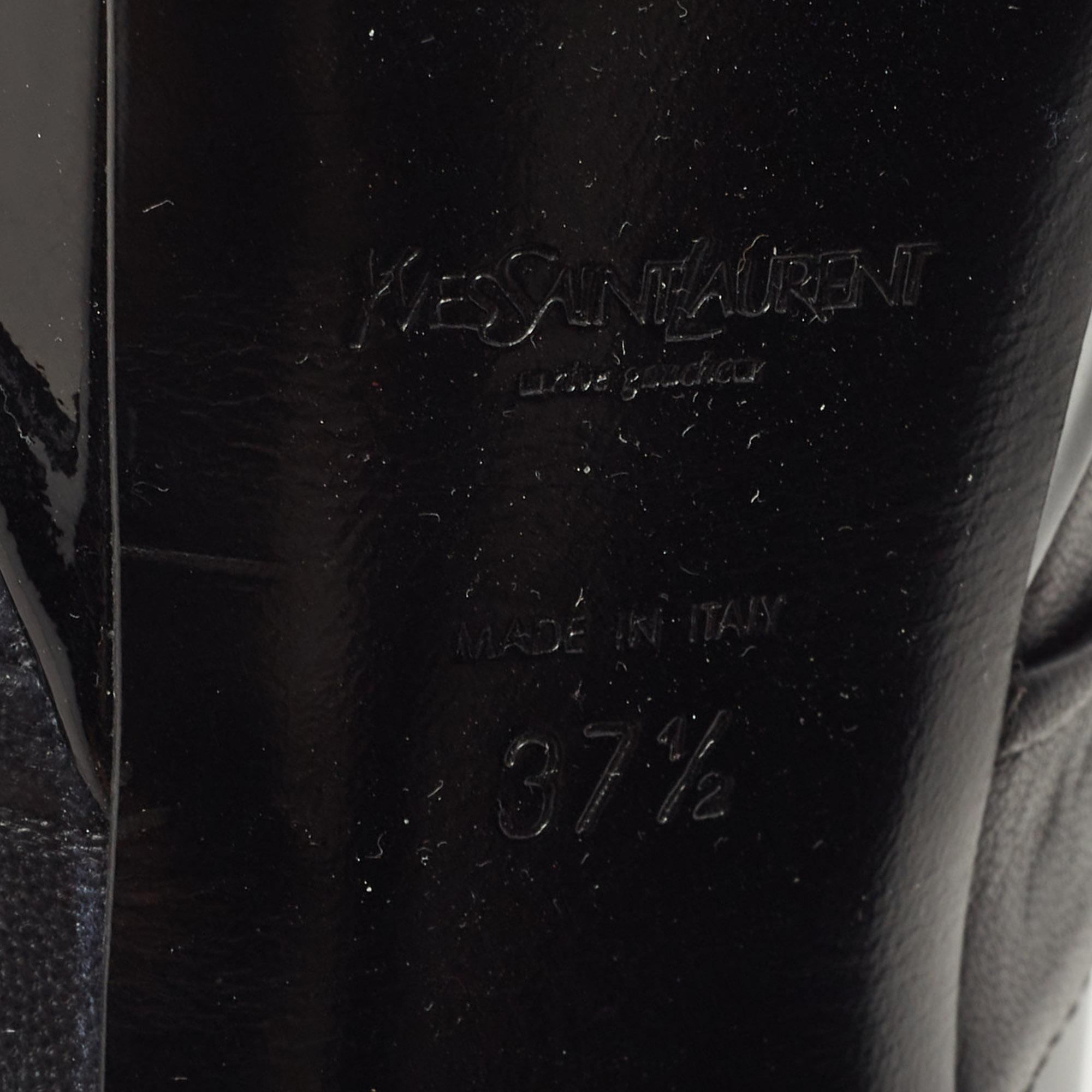 Saint Laurent Black Patent And Leather Palais Bow Pumps Size 37.5