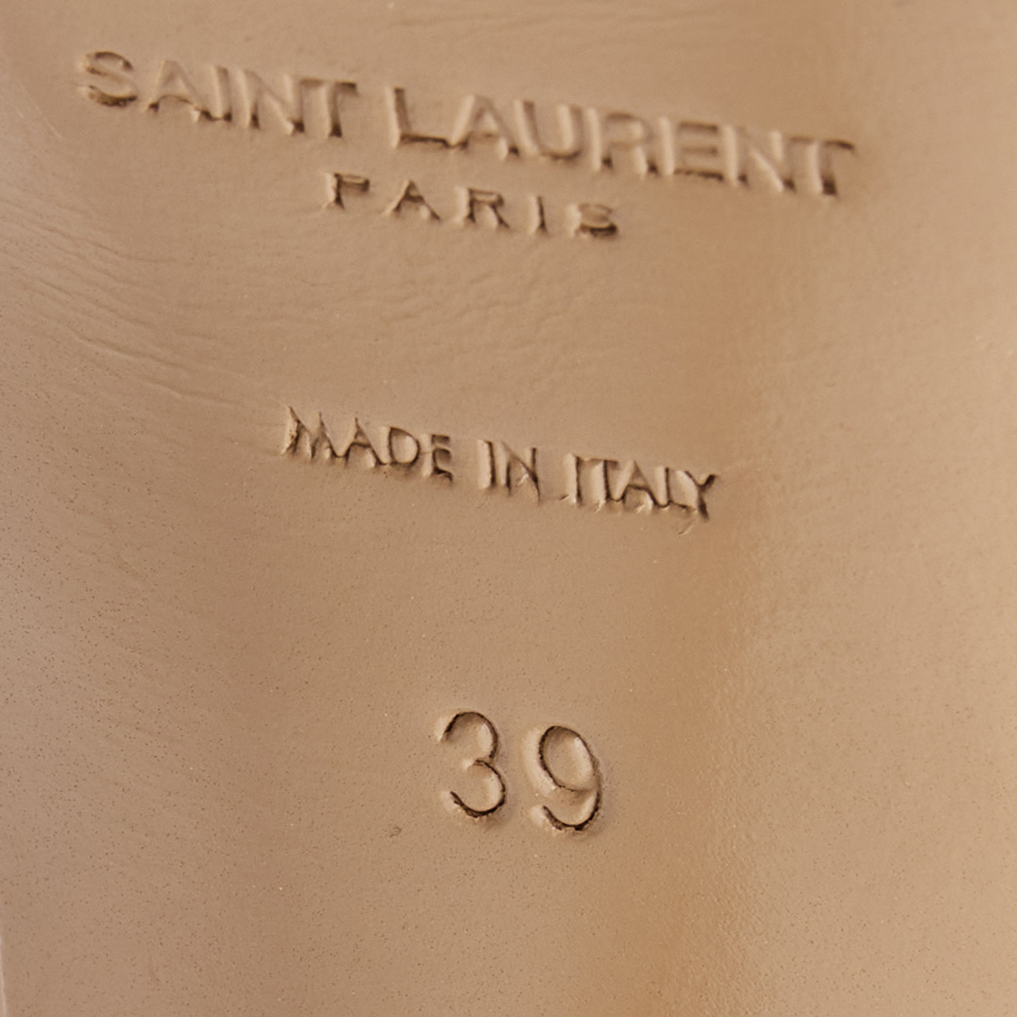 Yves Saint Laurent Beige Patent Tribtoo Slingback Pumps Size 39