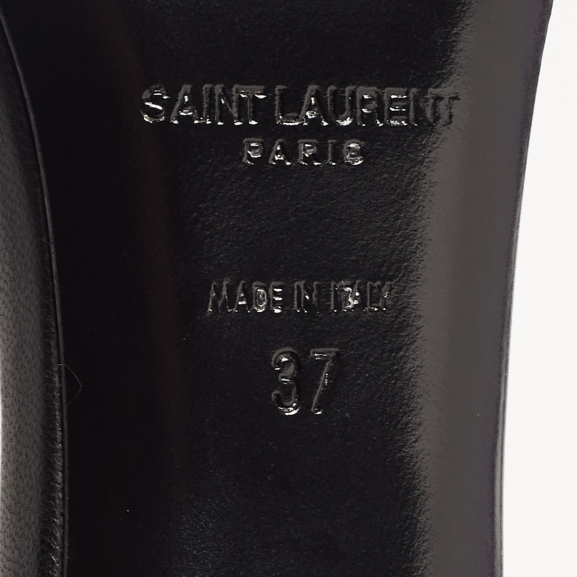 Saint Laurent Black Leather Jane Ankle Strap Sandals Size 37