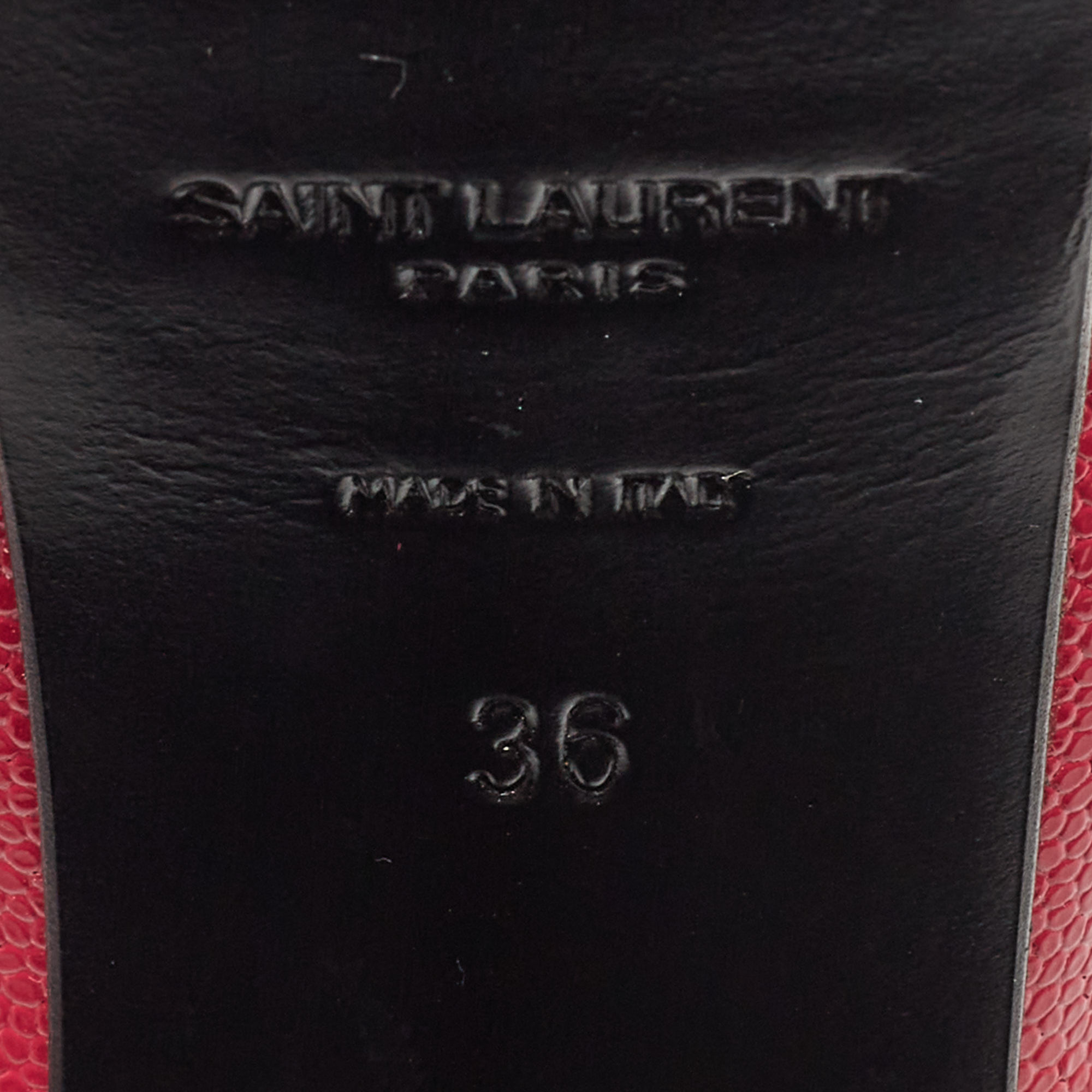 Saint Laurent Pink Textured Leather Janis Platform Pointed Toe Pumps Size 36