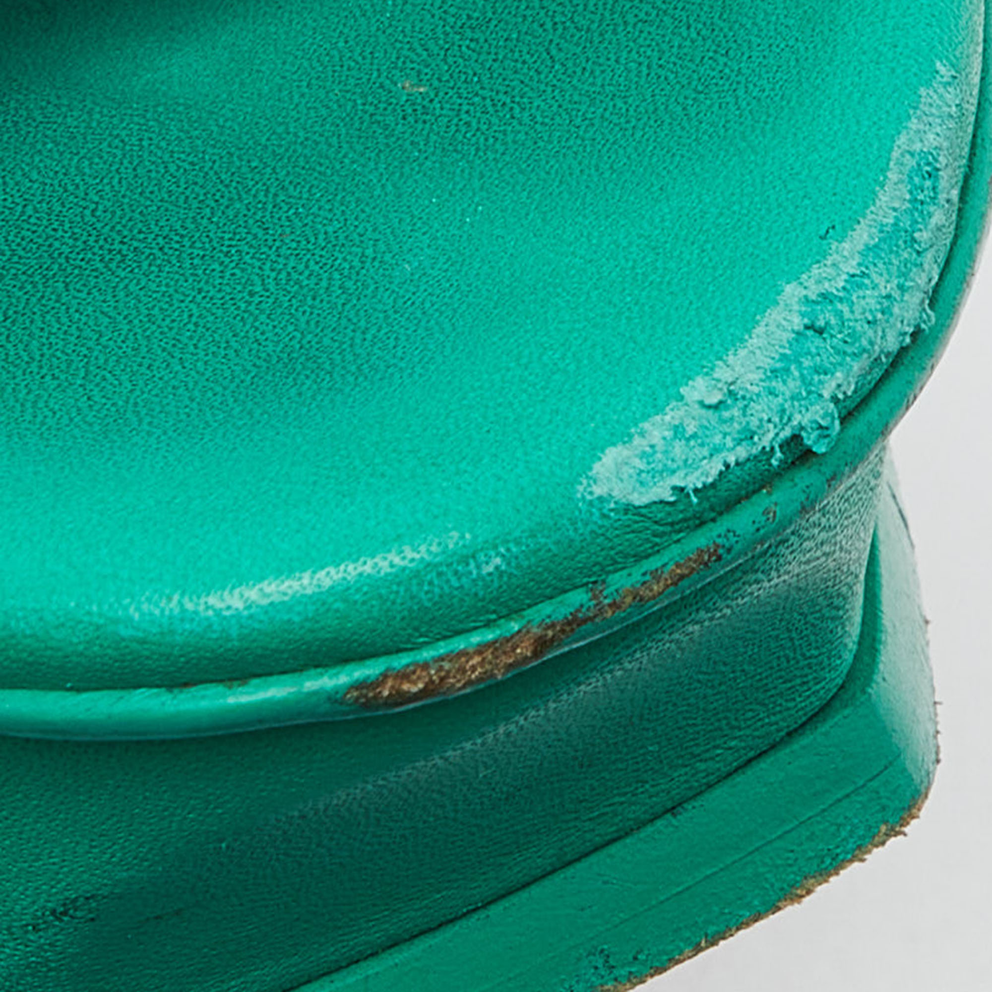 Saint Laurent Green Leather Tribute Sandals Size 40