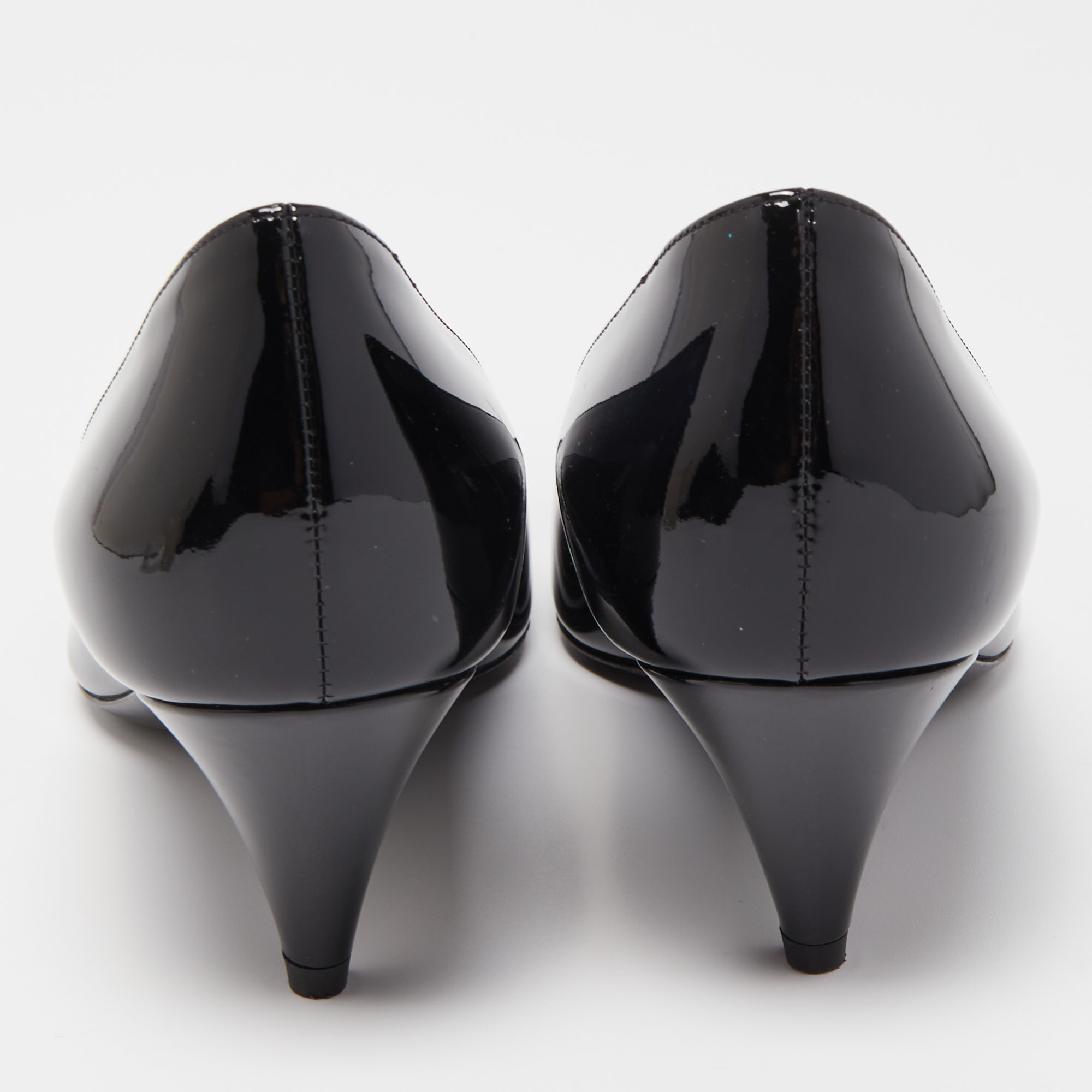 Saint Laurent Black Patent Leather Charlotte Pointed Pumps Size 36