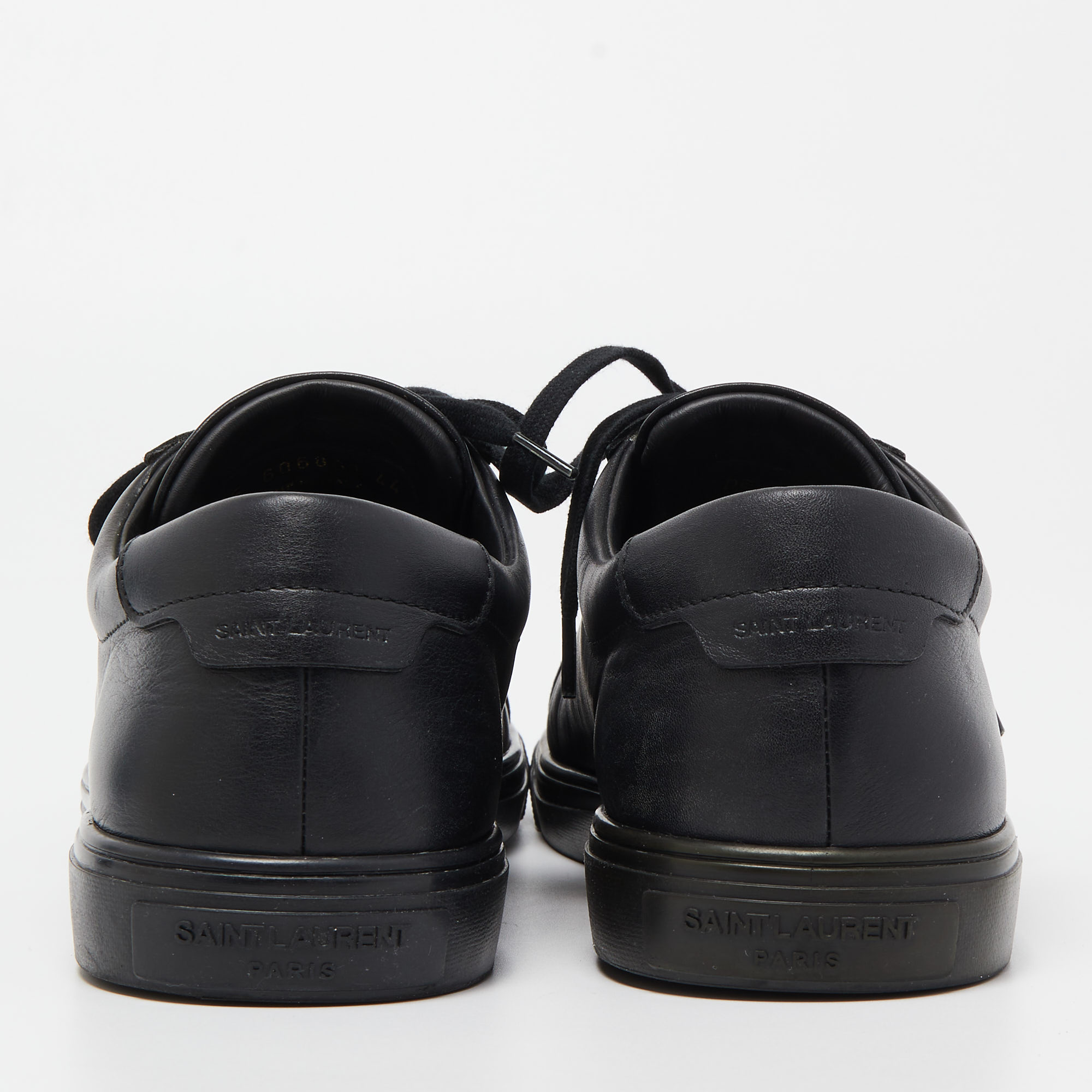 Saint Laurent Paris Black Leather Andy Low Top Sneakers Size 44