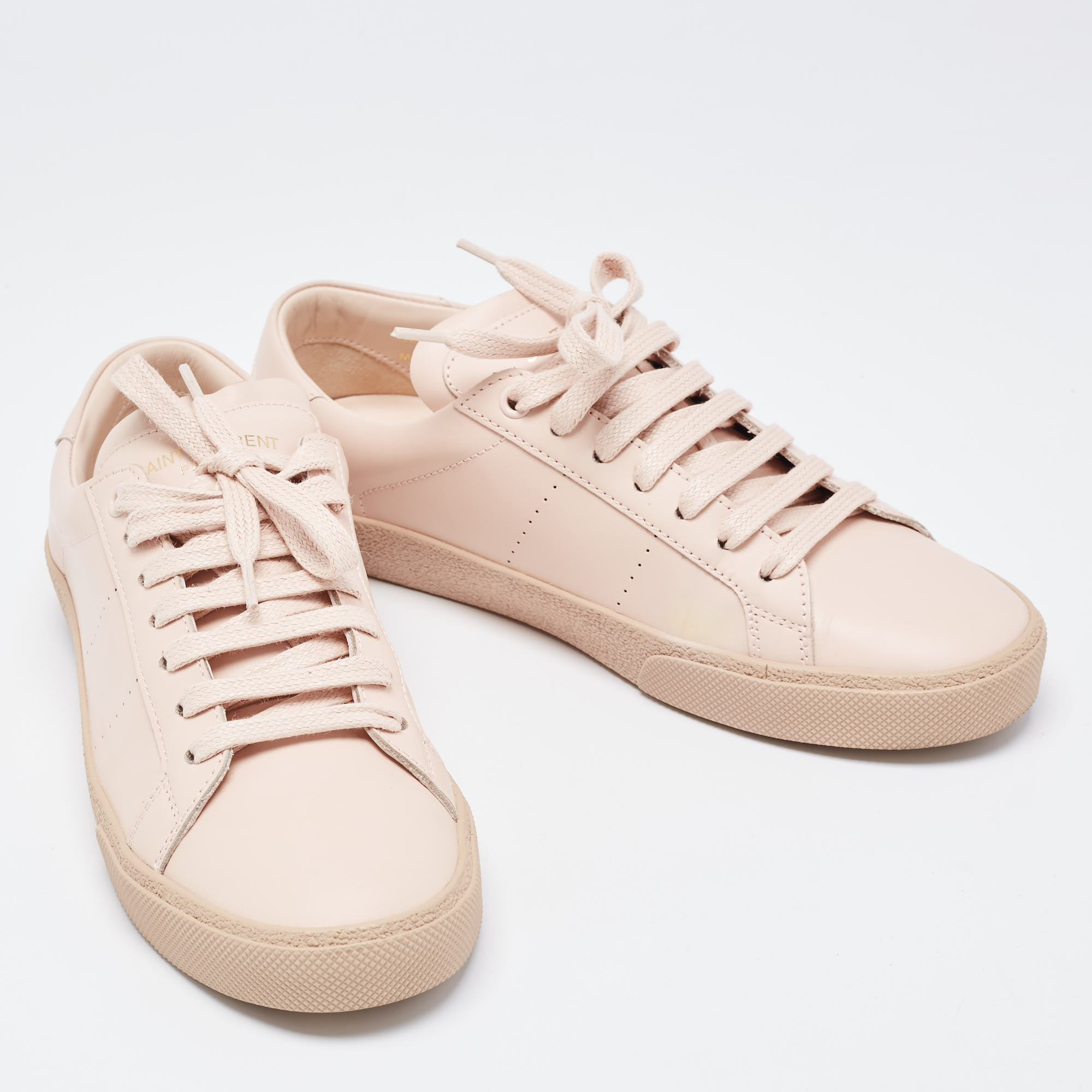 Saint Laurent Pink Leather Andy Low Top Sneakers Size 37