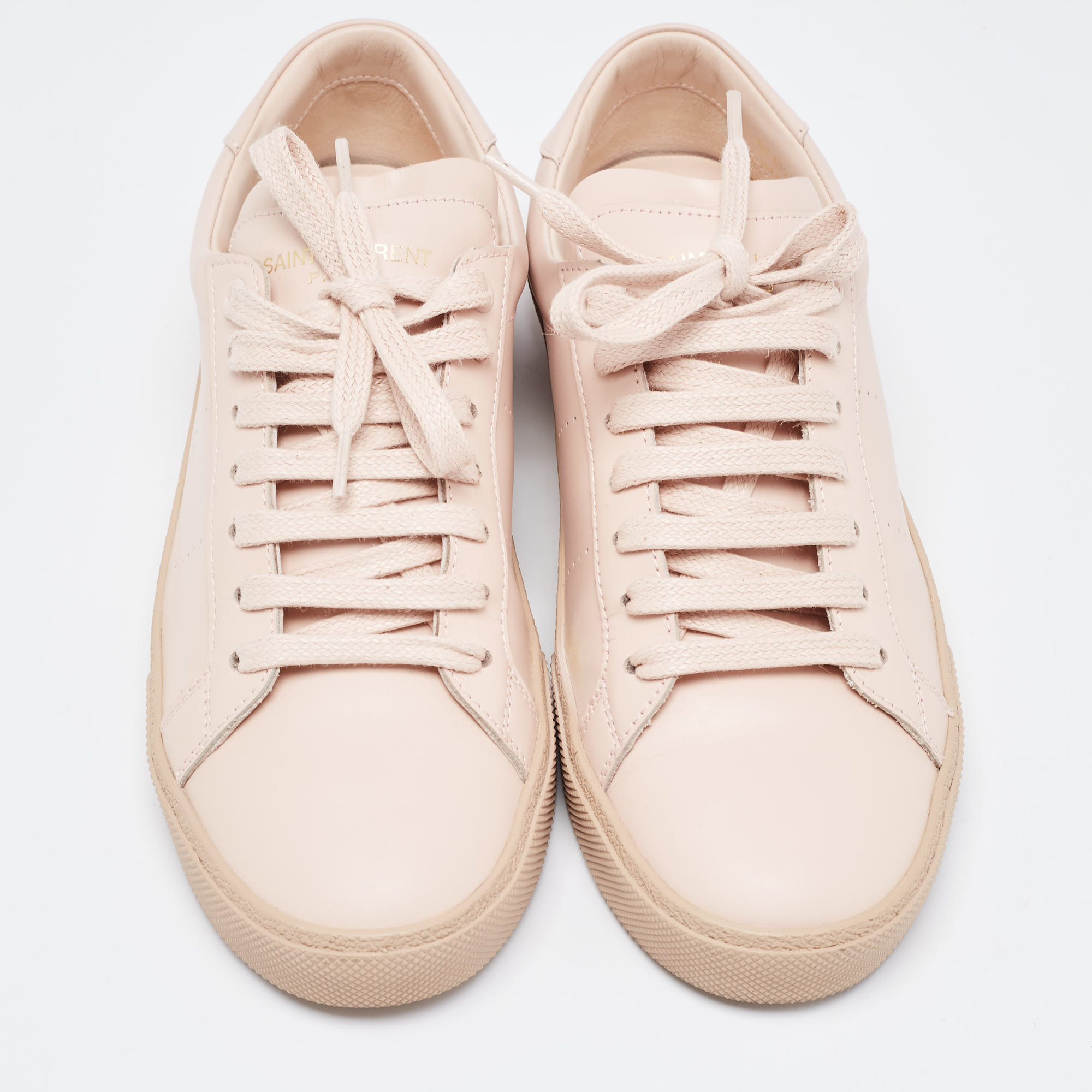 Saint Laurent Pink Leather Andy Low Top Sneakers Size 37