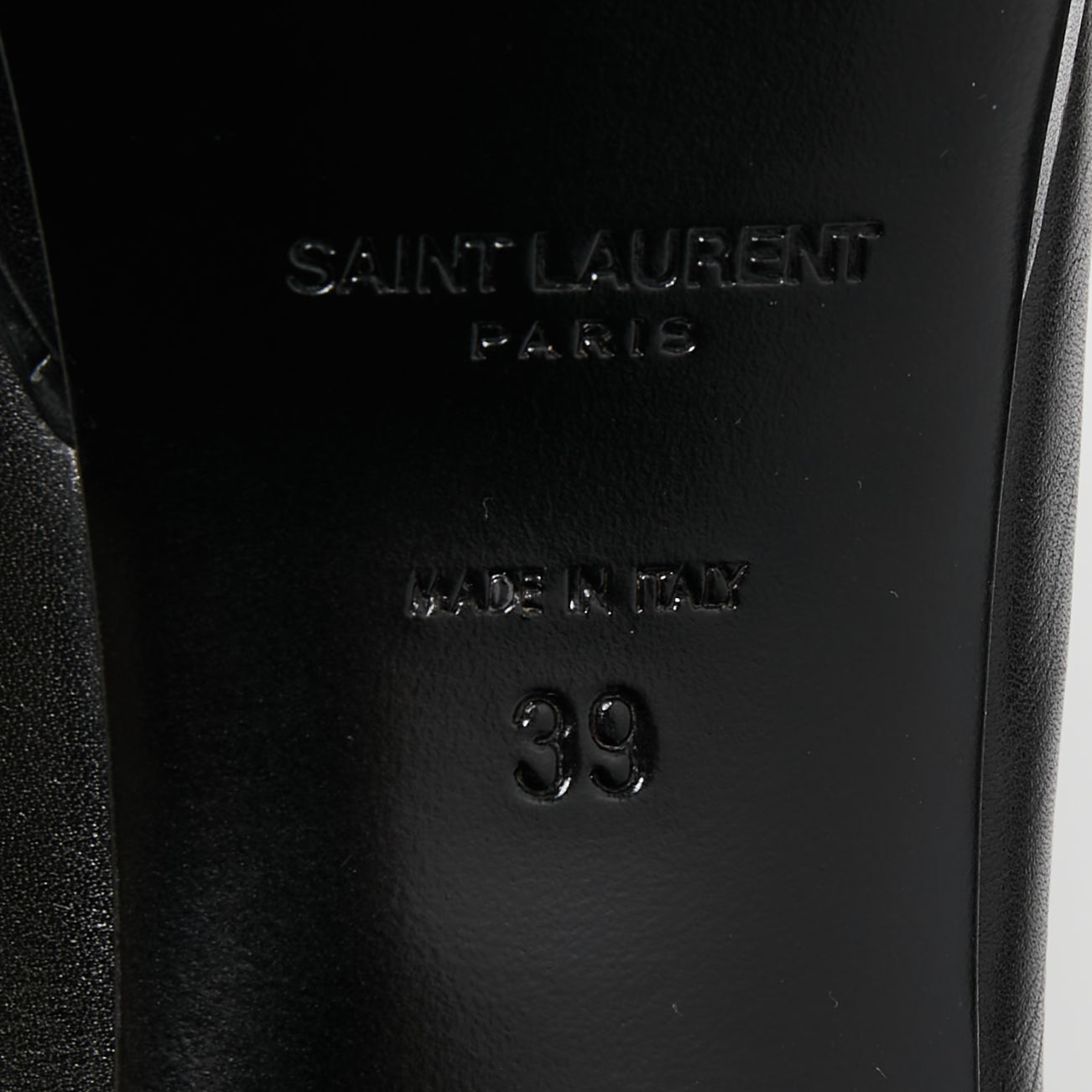 Saint Laurent Paris Black Leather Studded Platform Pointed Toe Slingback Pumps Size 39
