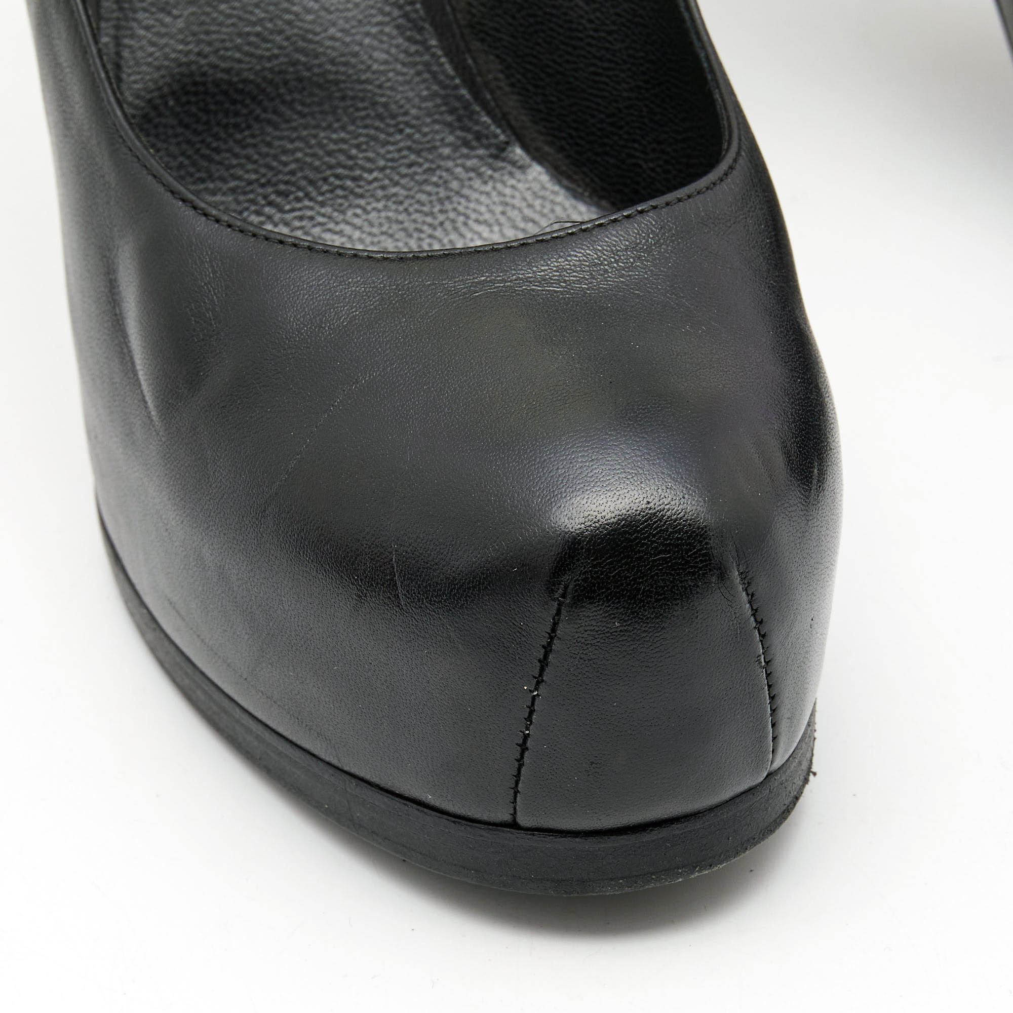 Saint Laurent Black Leather Tribtoo Pumps Size 39.5