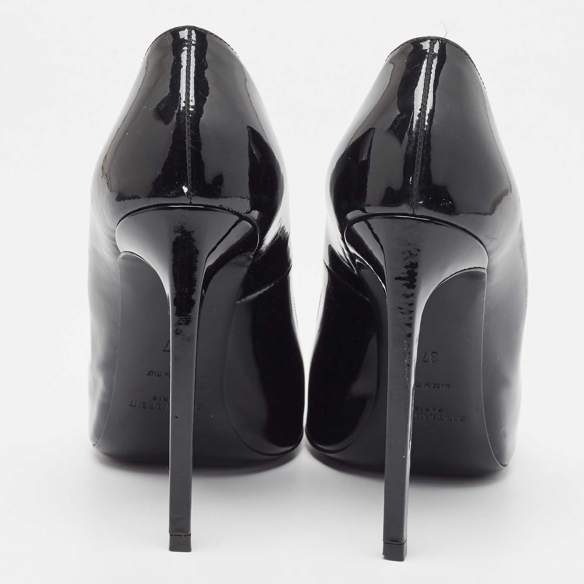 Saint Laurent Black Patent Leather Anja Pumps Size 37