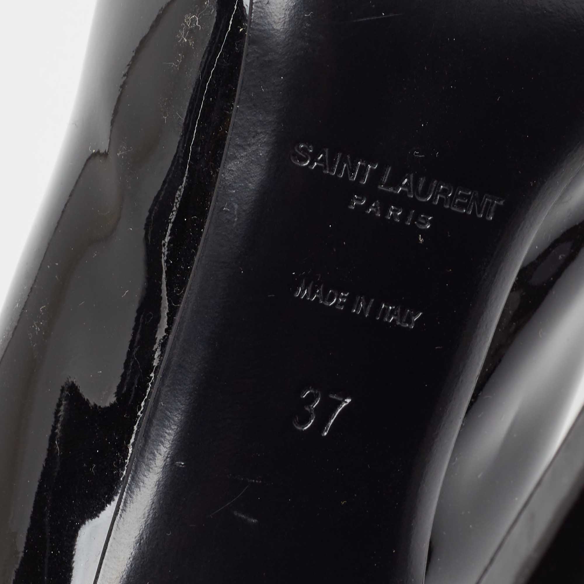 Saint Laurent Black Patent Leather Anja Pumps Size 37