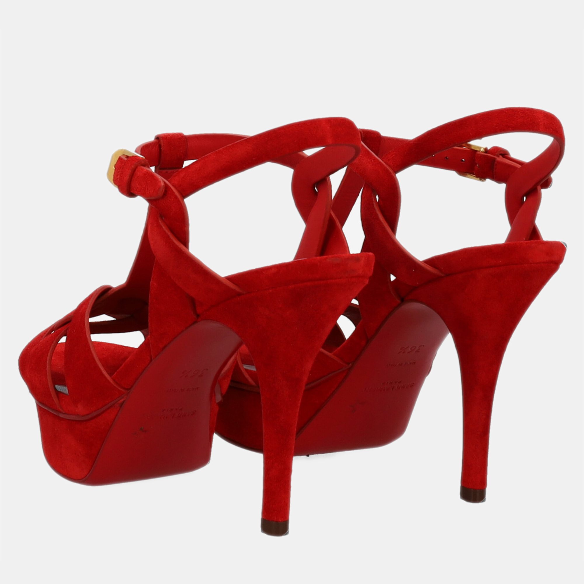 Saint Laurent  Women's Leather Sandals - Red - EU 36.5