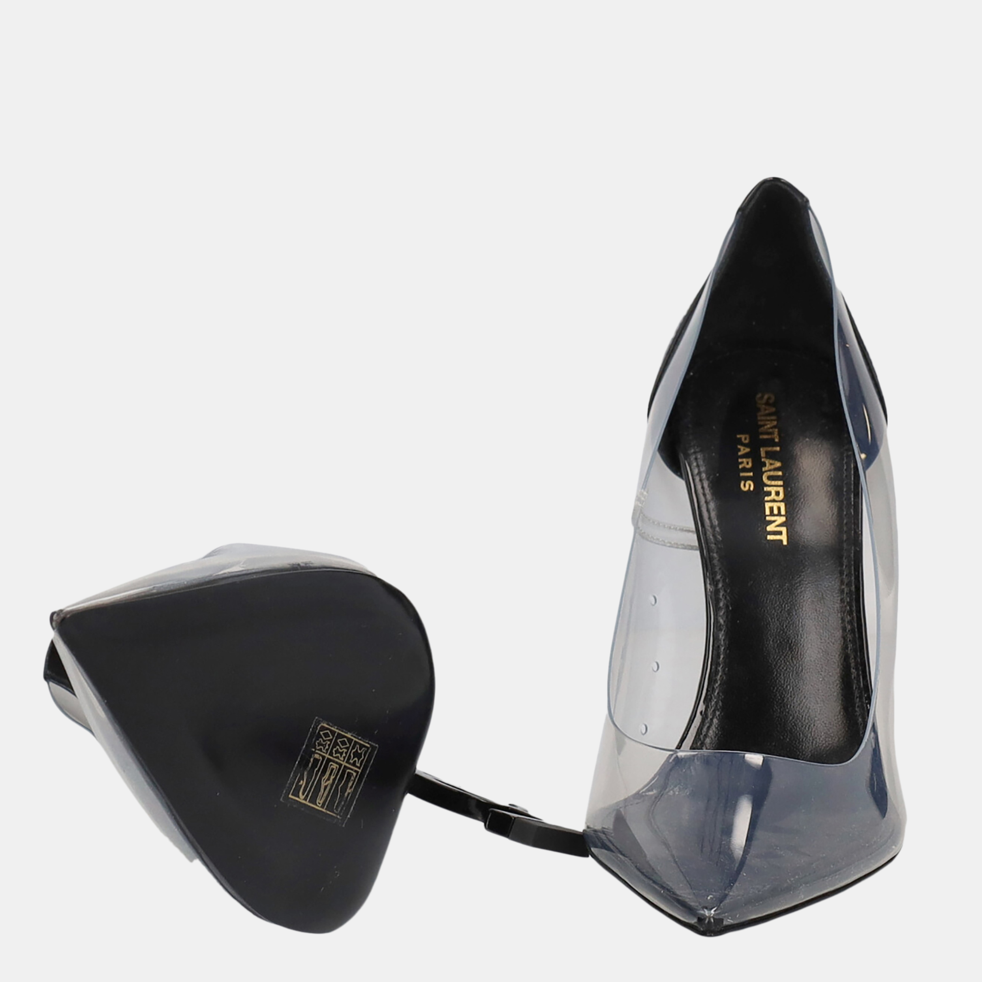 Saint Laurent  Women's Synthetic Fibers Heels - Black - EU 39