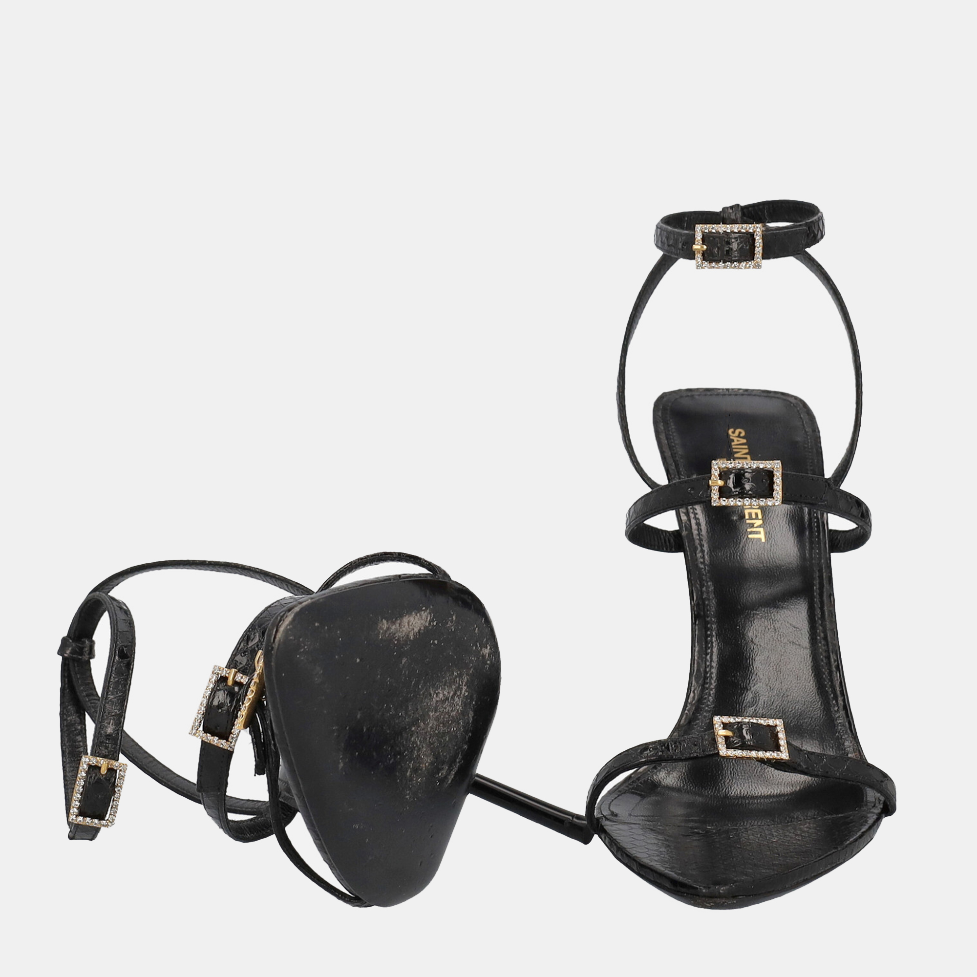 Saint Laurent  Women's Leather Sandals - Black - EU 40