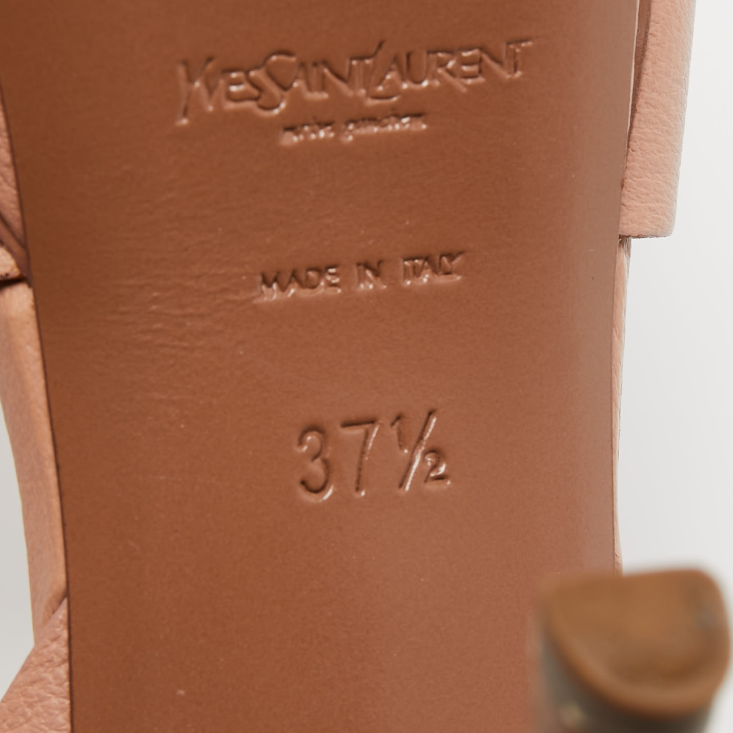 Saint Laurent Pink Leather Tribute Sandals Size 37.5