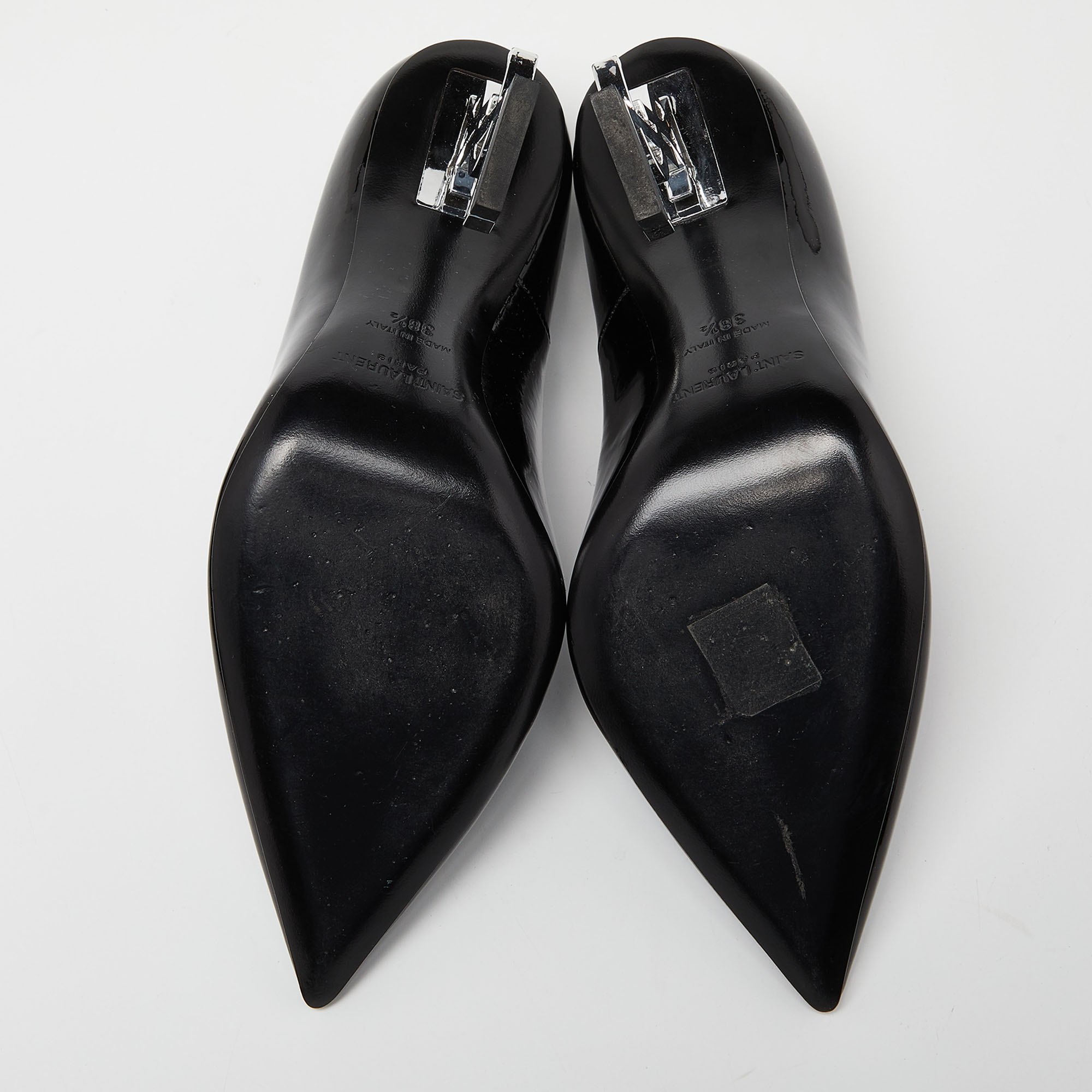 Saint Laurent Black Patent Leather Opyum Pumps Size 38.5