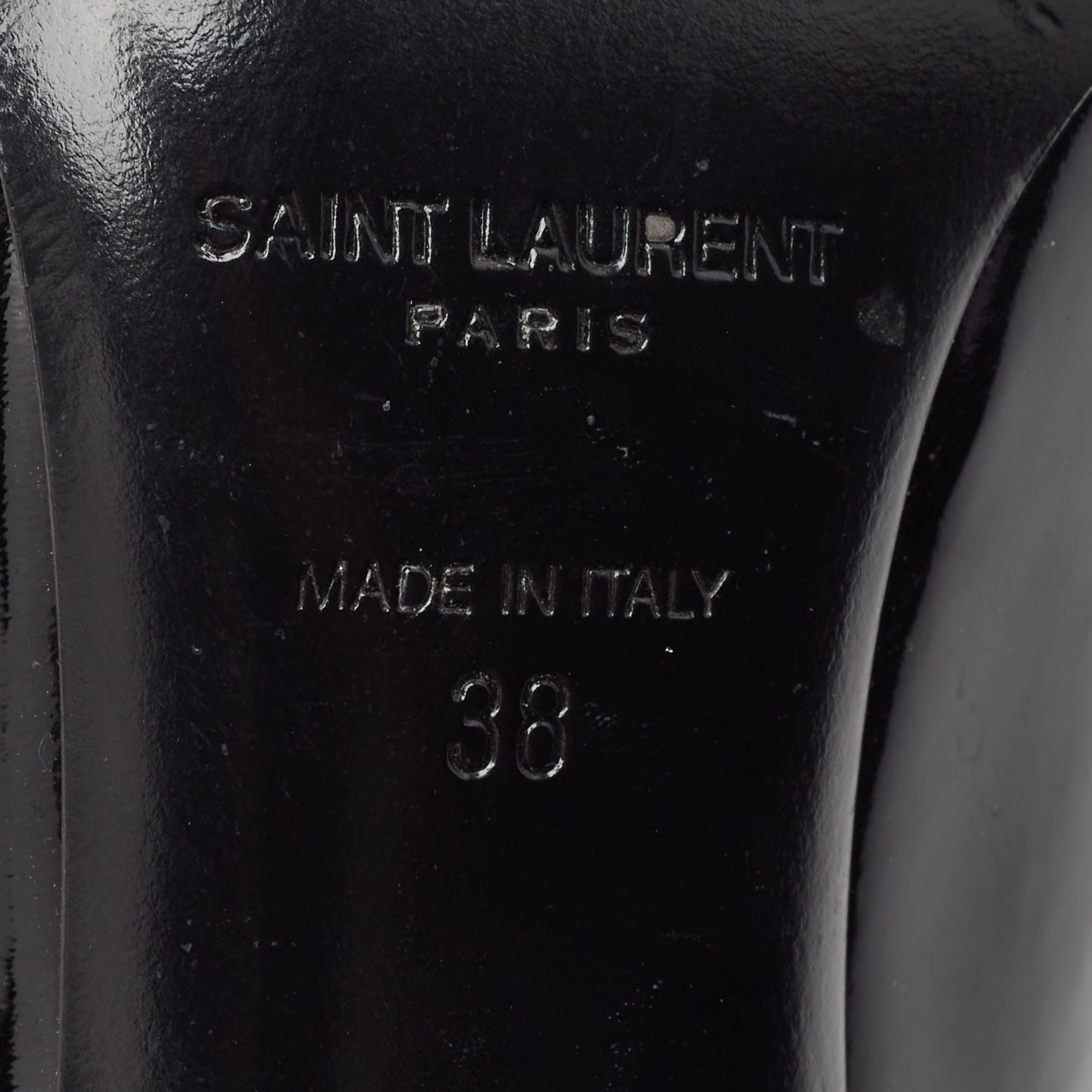 Saint Laurent Black Patent Leather Opyum Pumps Size 38