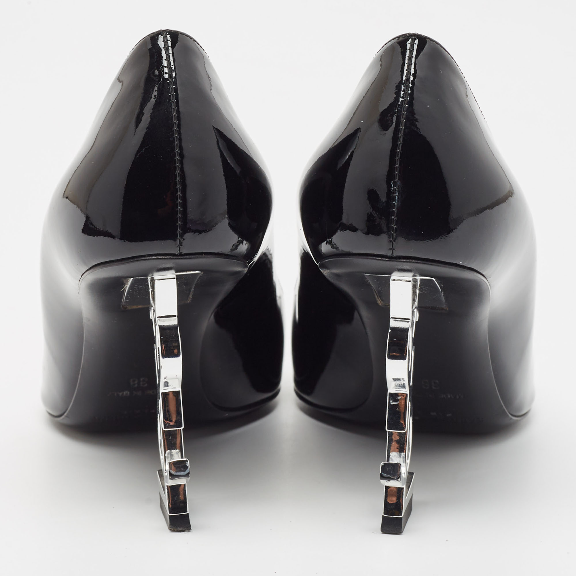 Saint Laurent Black Patent Leather Opyum Pumps Size 38