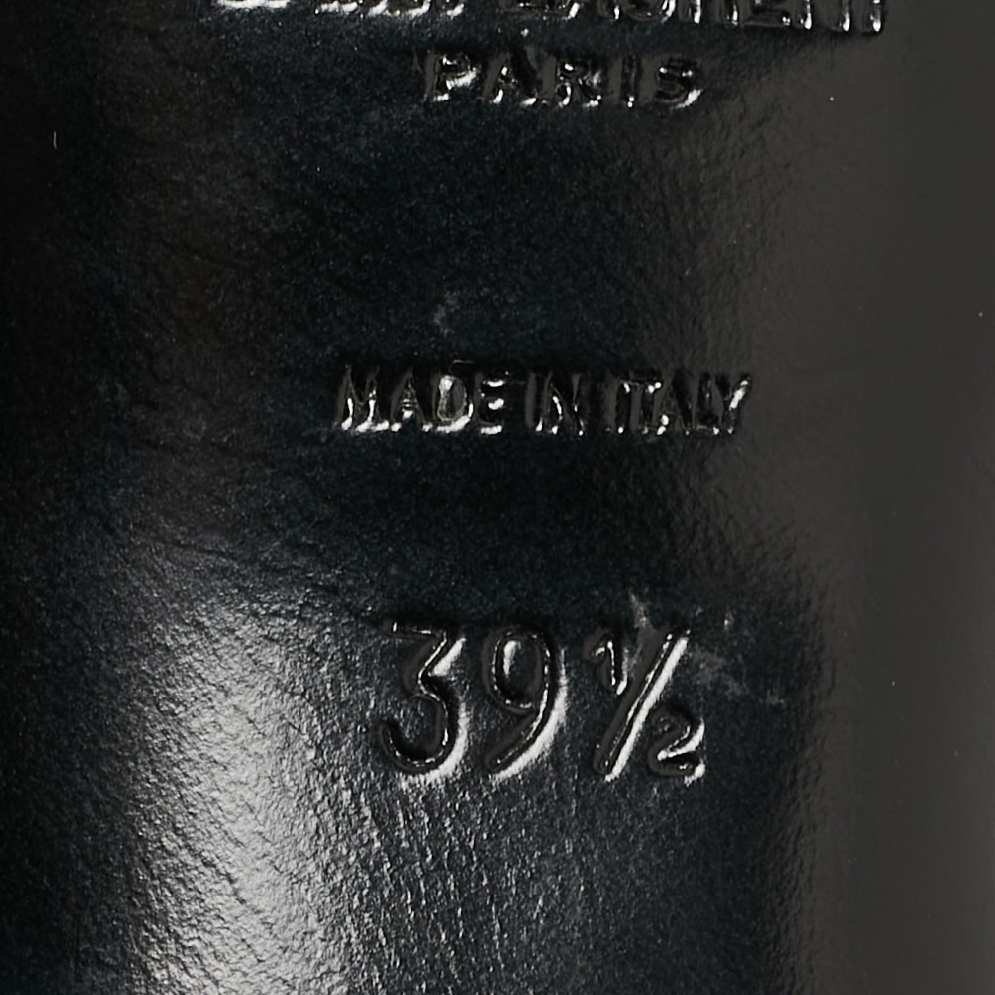 Saint Laurent Paris Black Leather Tribute Ankle Strap Sandals Size 39.5
