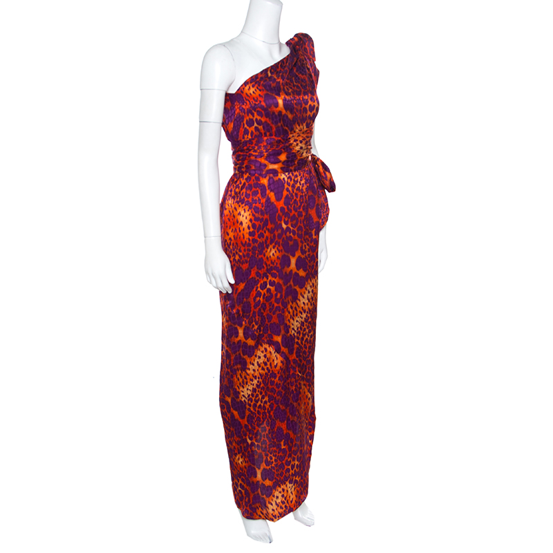 Salvatore Ferragamo Clementine Animal Printed Silk One Shoulder Dress, Purple
Salvatore Ferragamo Clementine Animal Printed Silk One Shoulder Dress, Purple