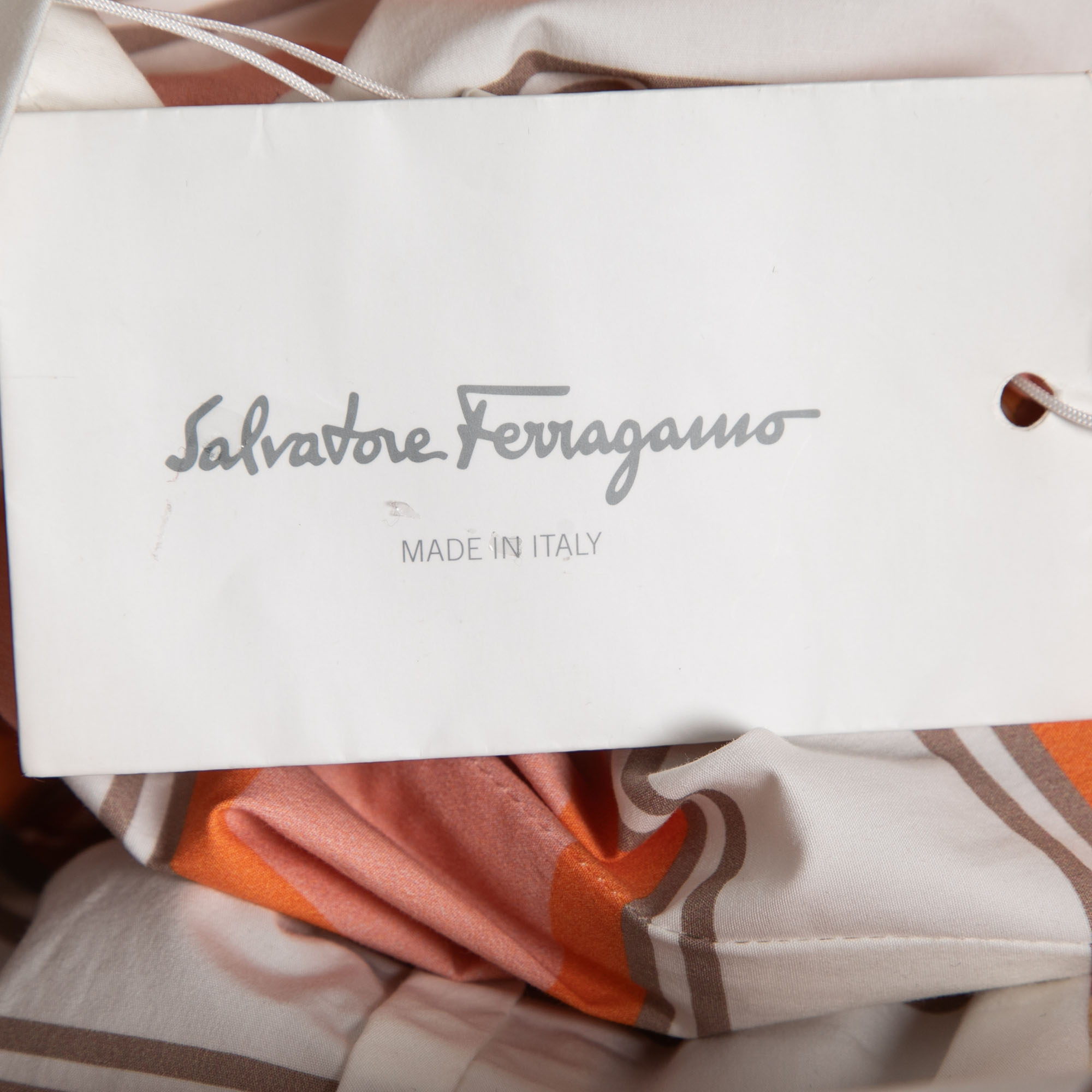 Salvatore Ferragamo Multicolor Printed Cotton Belted Shirt Dress M