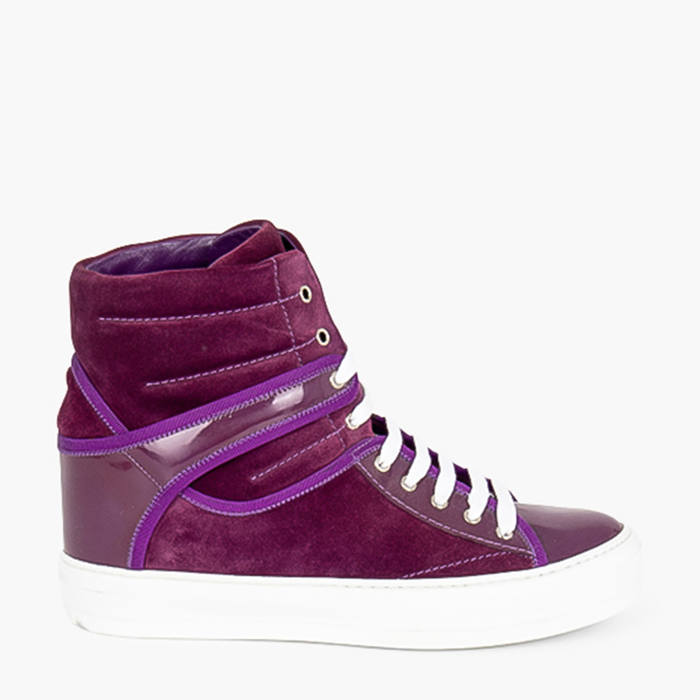 Salvatore Ferragamo Purple Leather Nicky Scarpa Donna Sport Fashion Sneakers Size EU 37.5