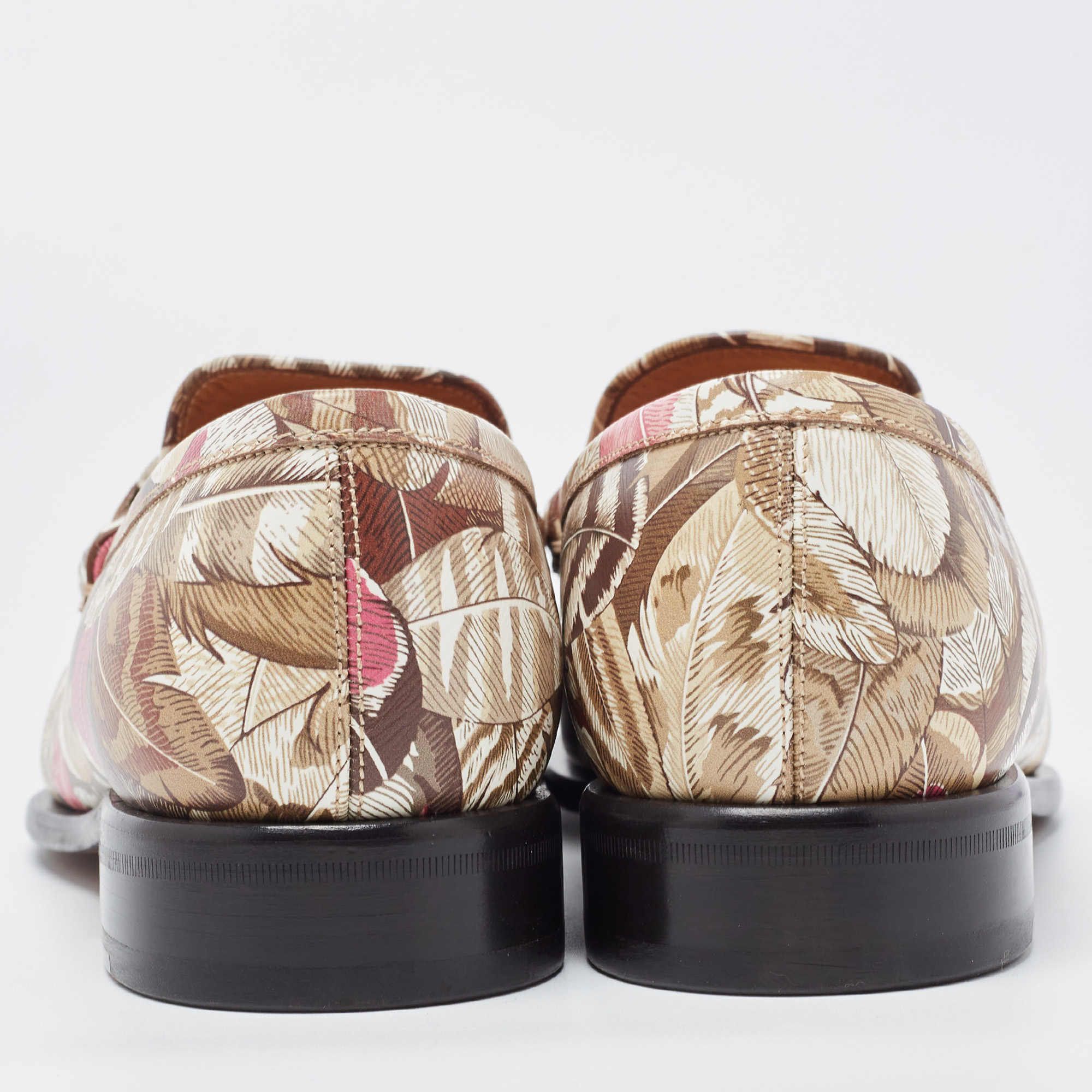 Salvatore Ferragamo Multicolor Leather Flower Print Bit Slip On Loafers Size 40.5