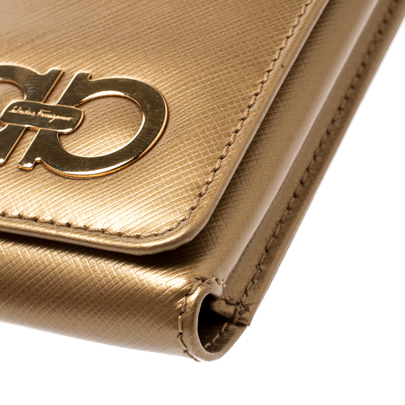 Salvatore Ferragamo Gold Leather IPhone 4 Case