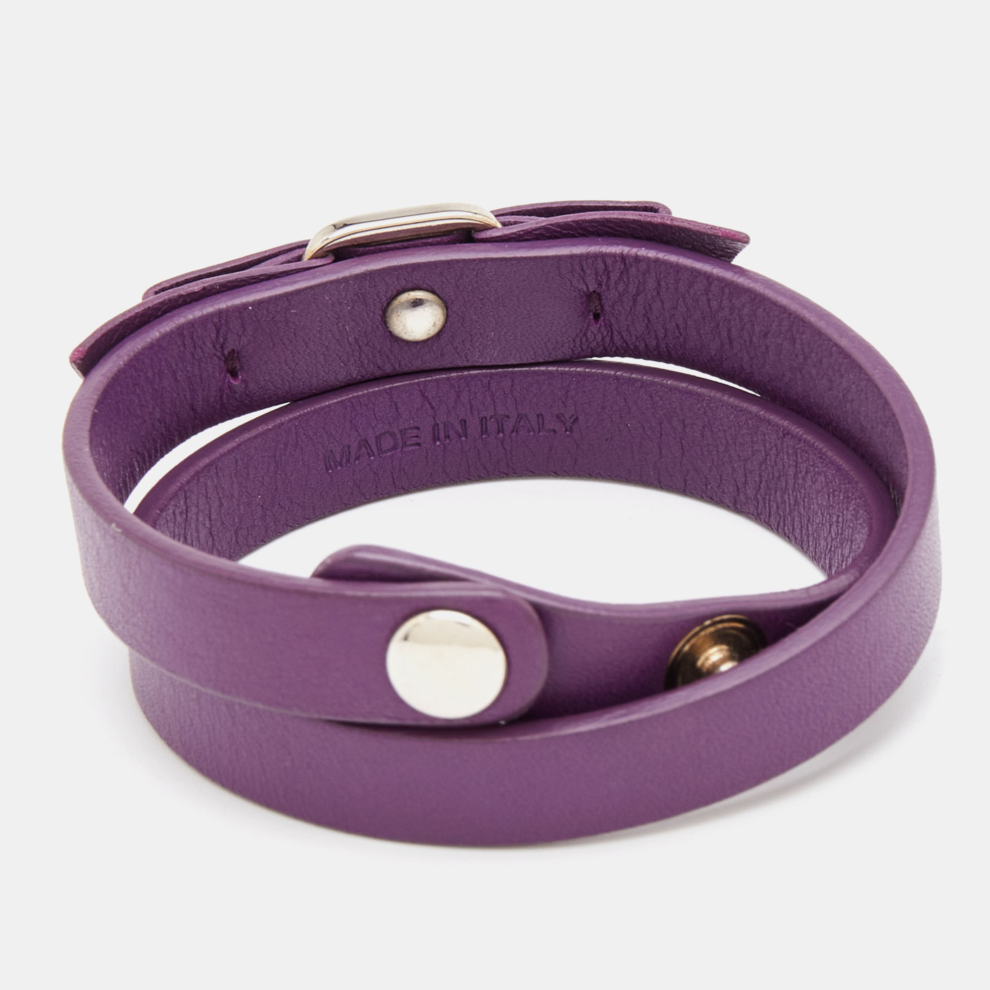 Salvatore Ferragamo Purple Vara Bow Double Wrap Bracelet