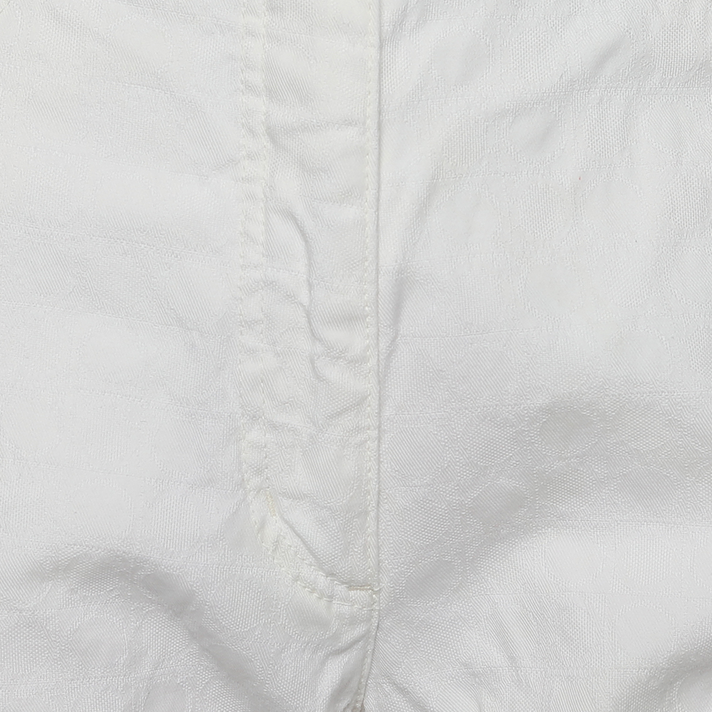 Salvatore Ferragamo Vintage White Gancini Pattern Denim Straight Leg Jeans M