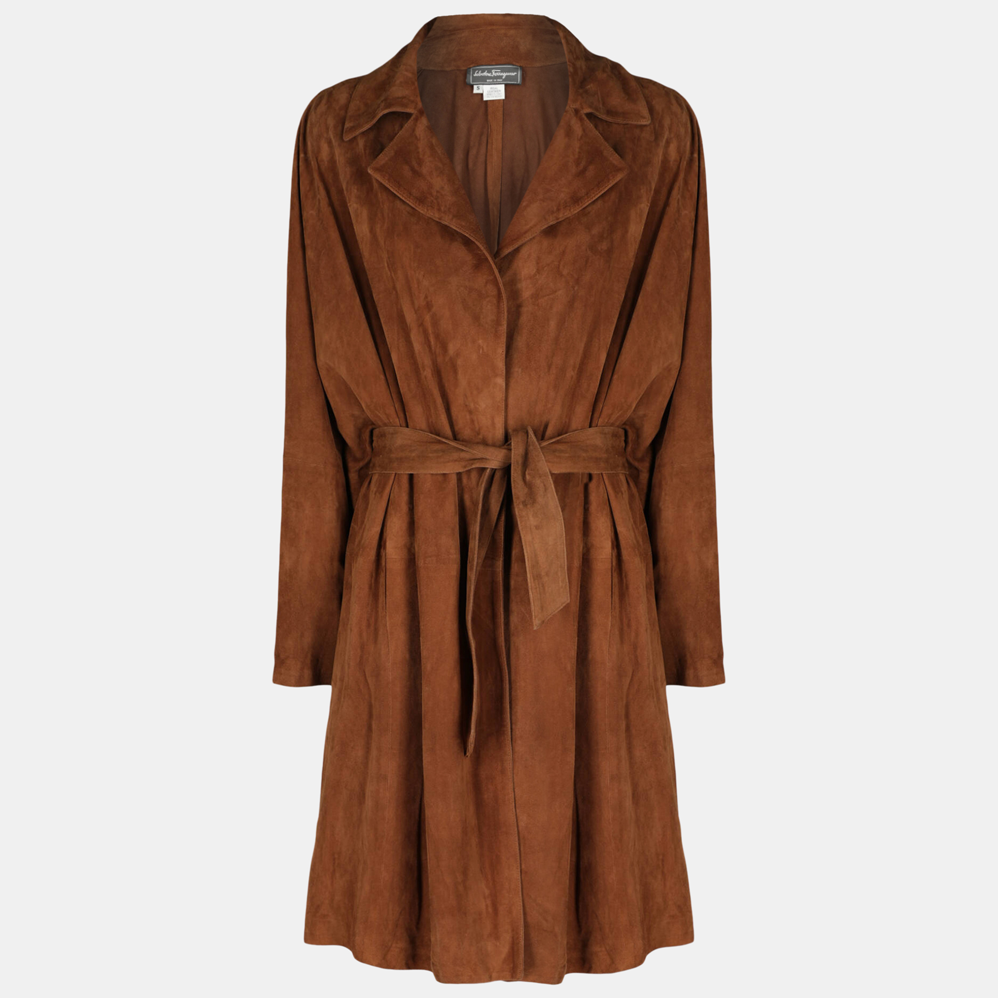 Salvatore Ferragamo  Women's Leather Raincoat - Brown - S