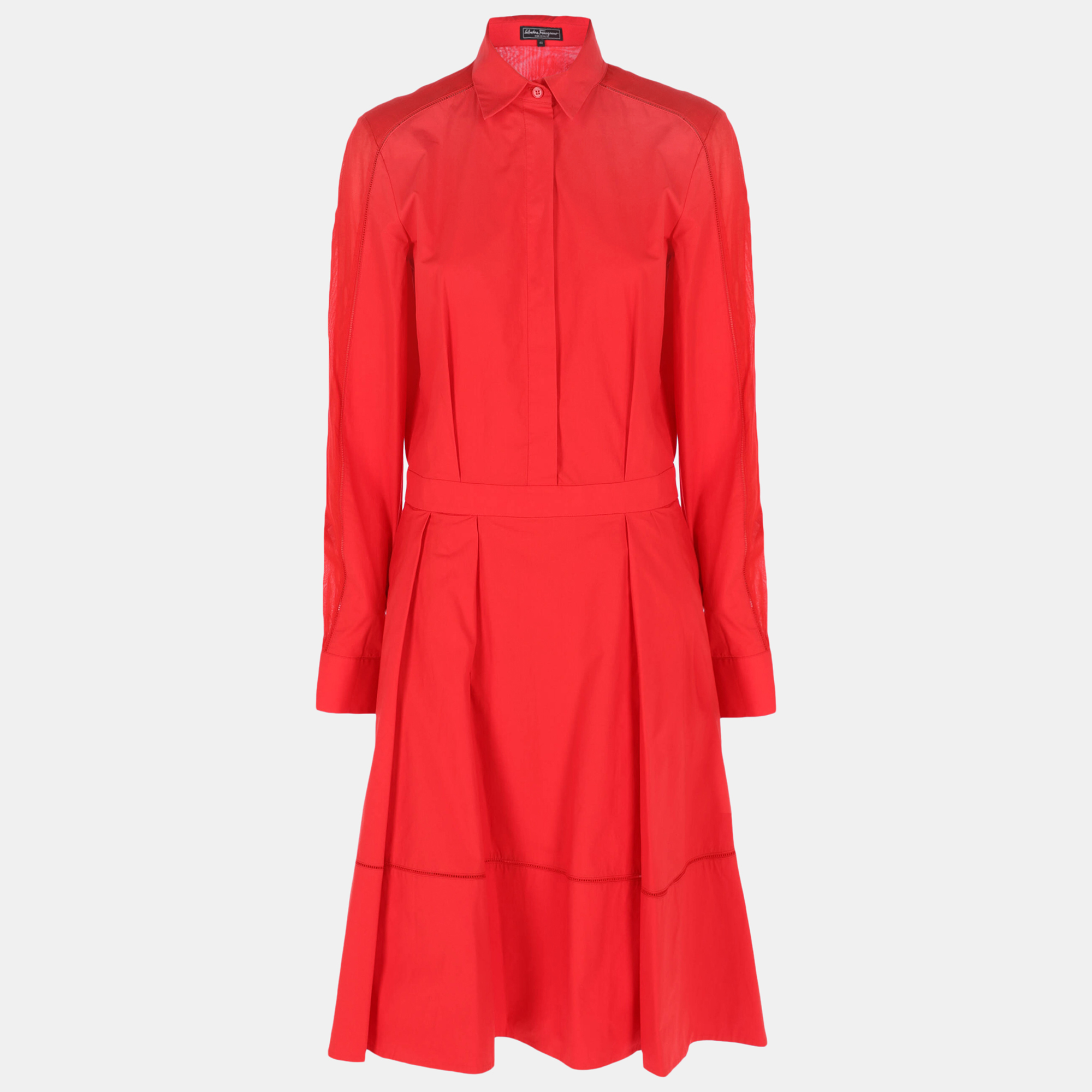 Salvatore Ferragamo  Women's Cotton Midi Dress - Red - M