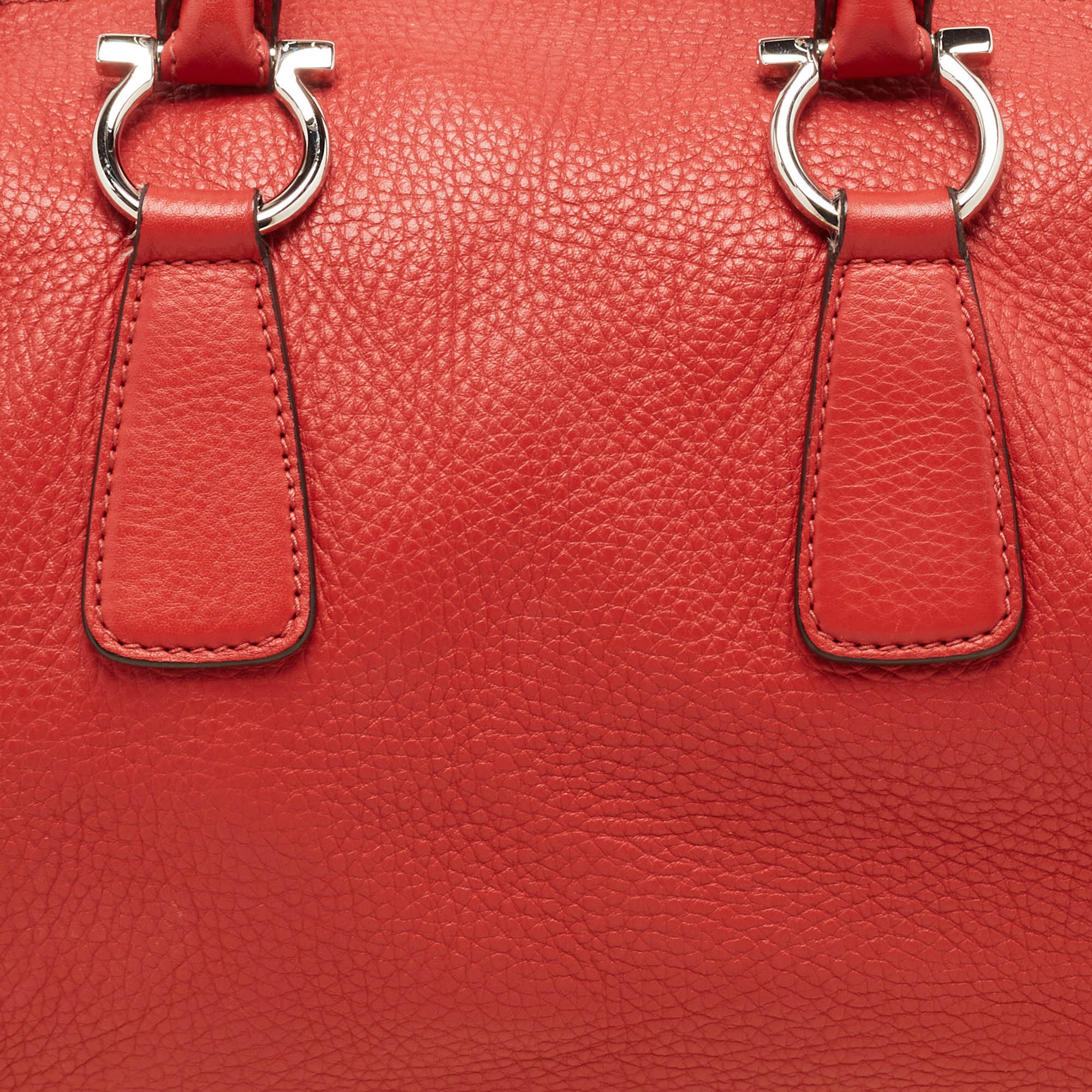 Salvatore Ferragamo Red Leather Isabel Boston Bag